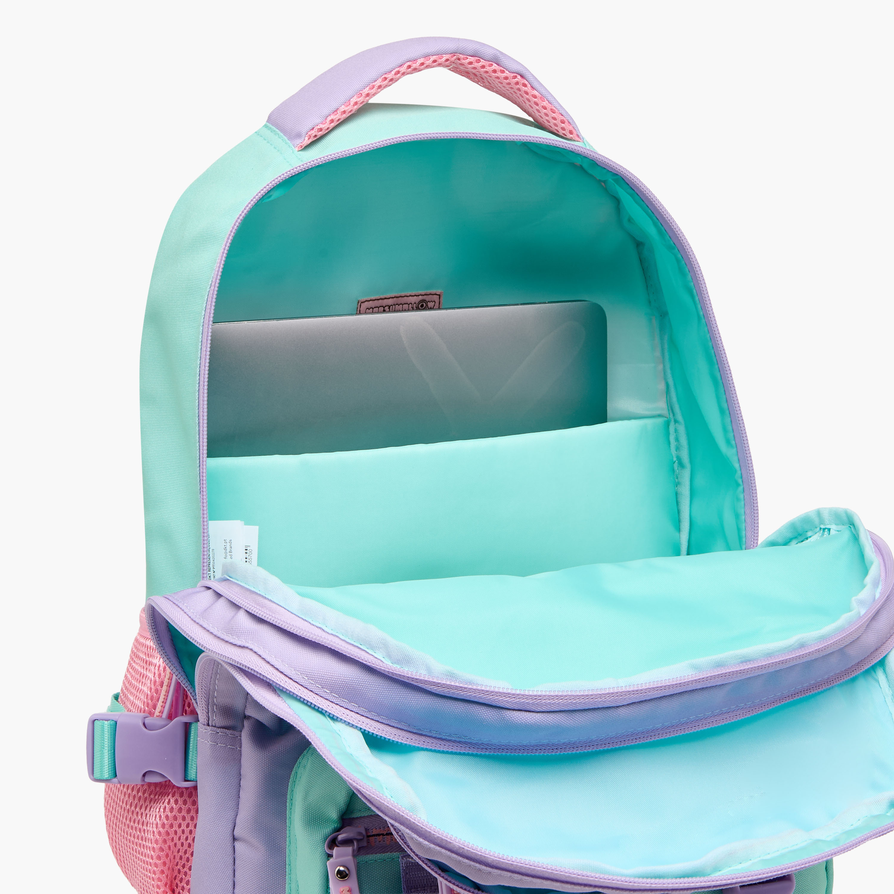 MARSHMALLOW Colourblock Backpack with Adjustable Shoulder Straps and Zip Closure - 33x43x16 cms-school-bagsandbackpacks-backpacks-image-7