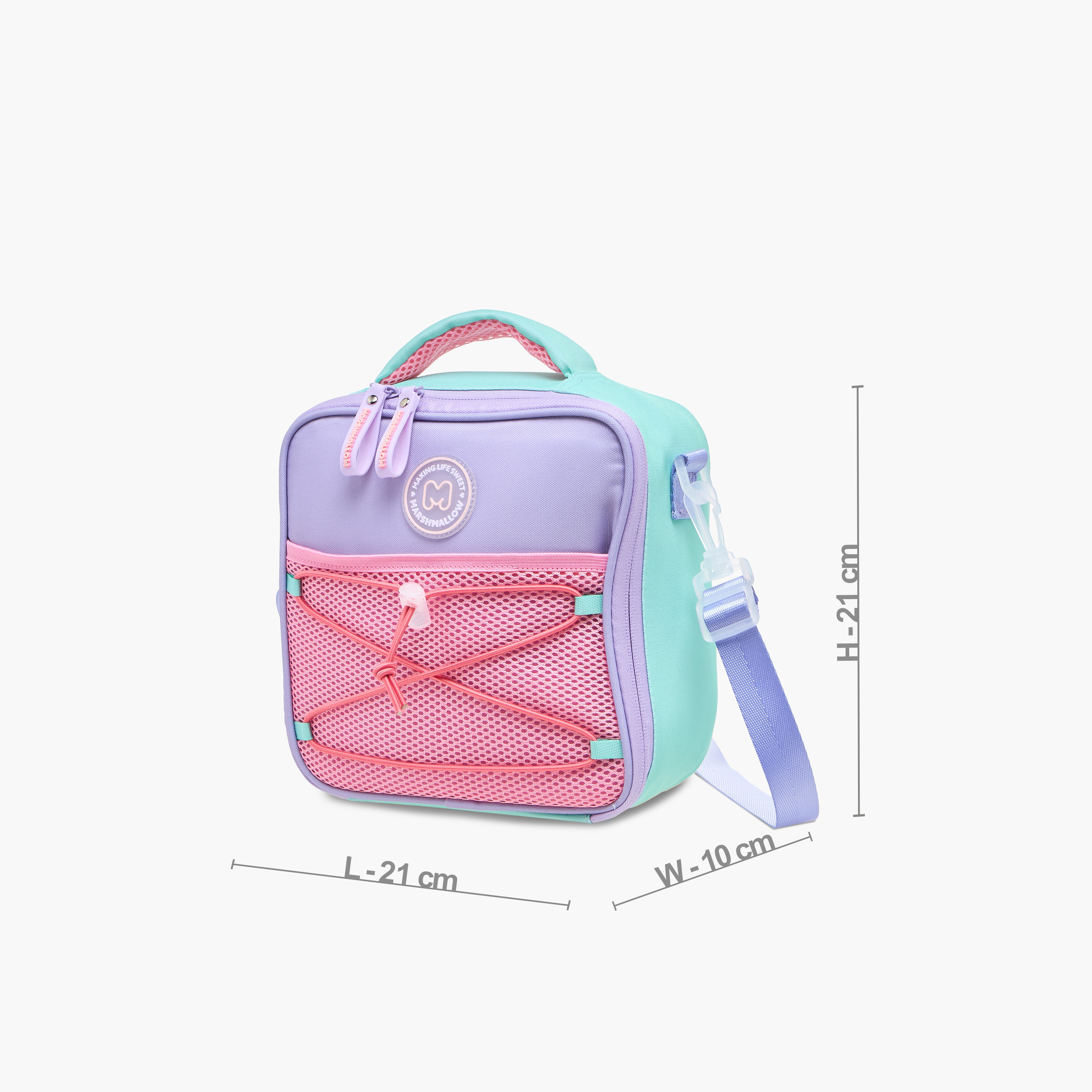 MARSHMALLOW Colourblock Lunch Bag with Zip Closure-school-lunchessentials-lunchbags-image-2