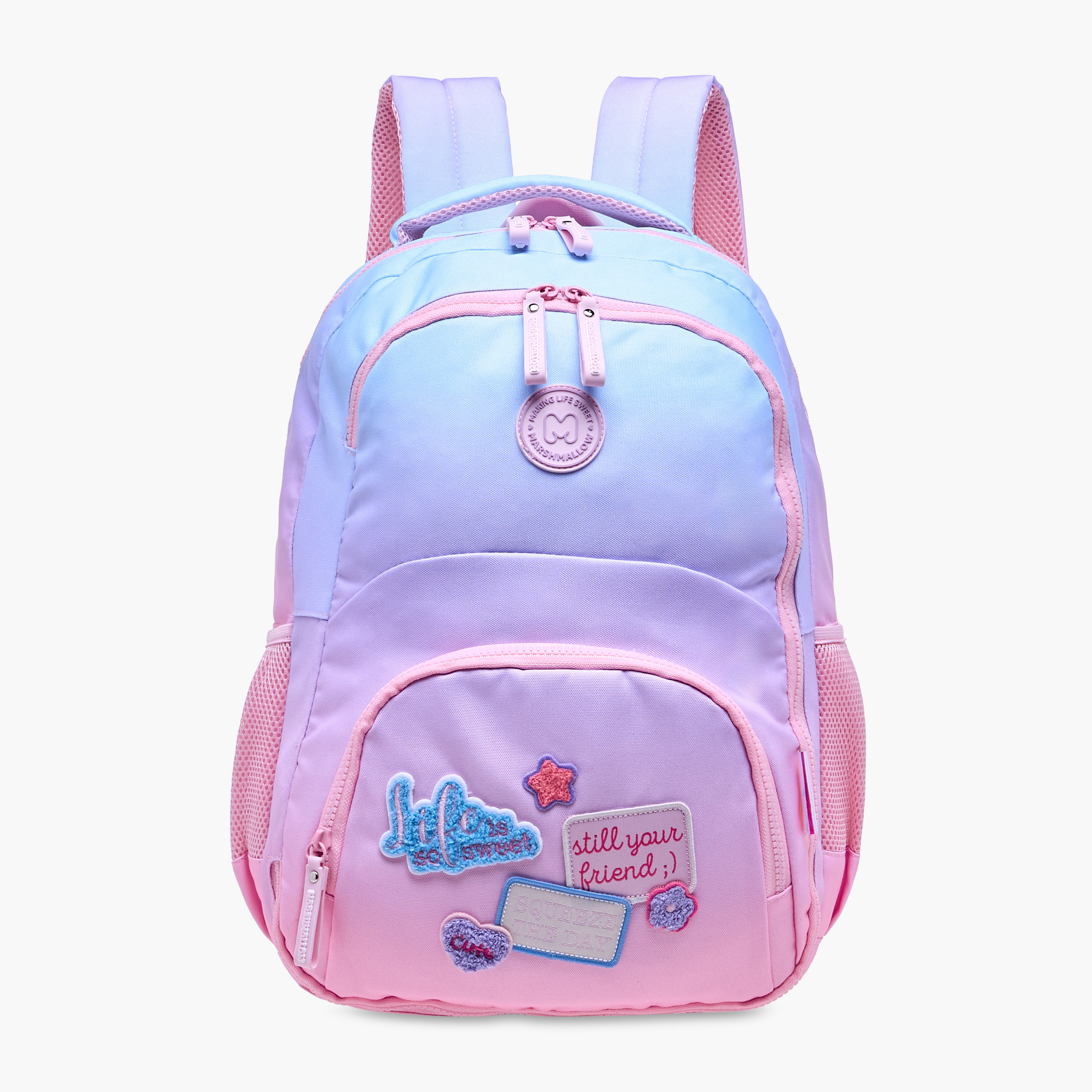 MARSHMALLOW Applique Patch Detail Backpack with Adjustable Shoulder Straps - 33x43x16 cm-promo_LS20_OMN-image-1