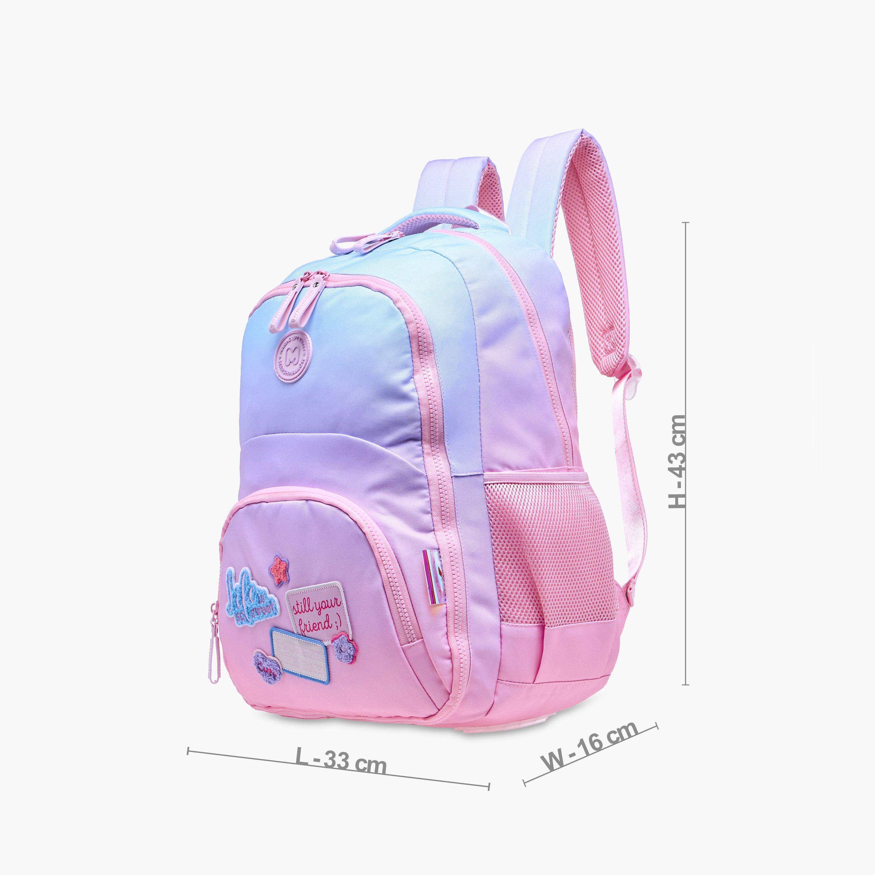 MARSHMALLOW Applique Patch Detail Backpack with Adjustable Shoulder Straps - 33x43x16 cm-promo_LS20_OMN-image-4