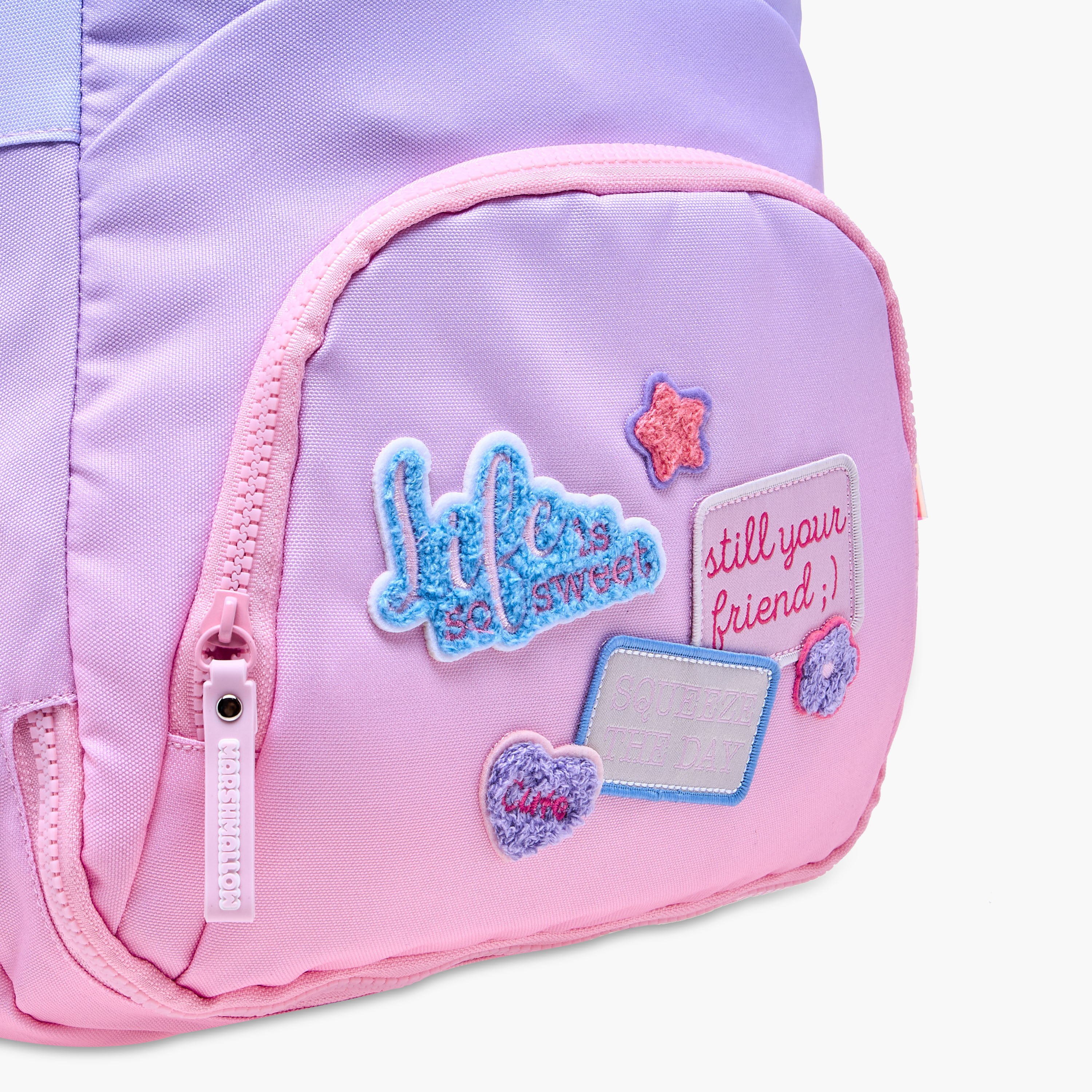 MARSHMALLOW Applique Patch Detail Backpack with Adjustable Shoulder Straps - 33x43x16 cm-promo_LS20_OMN-image-10
