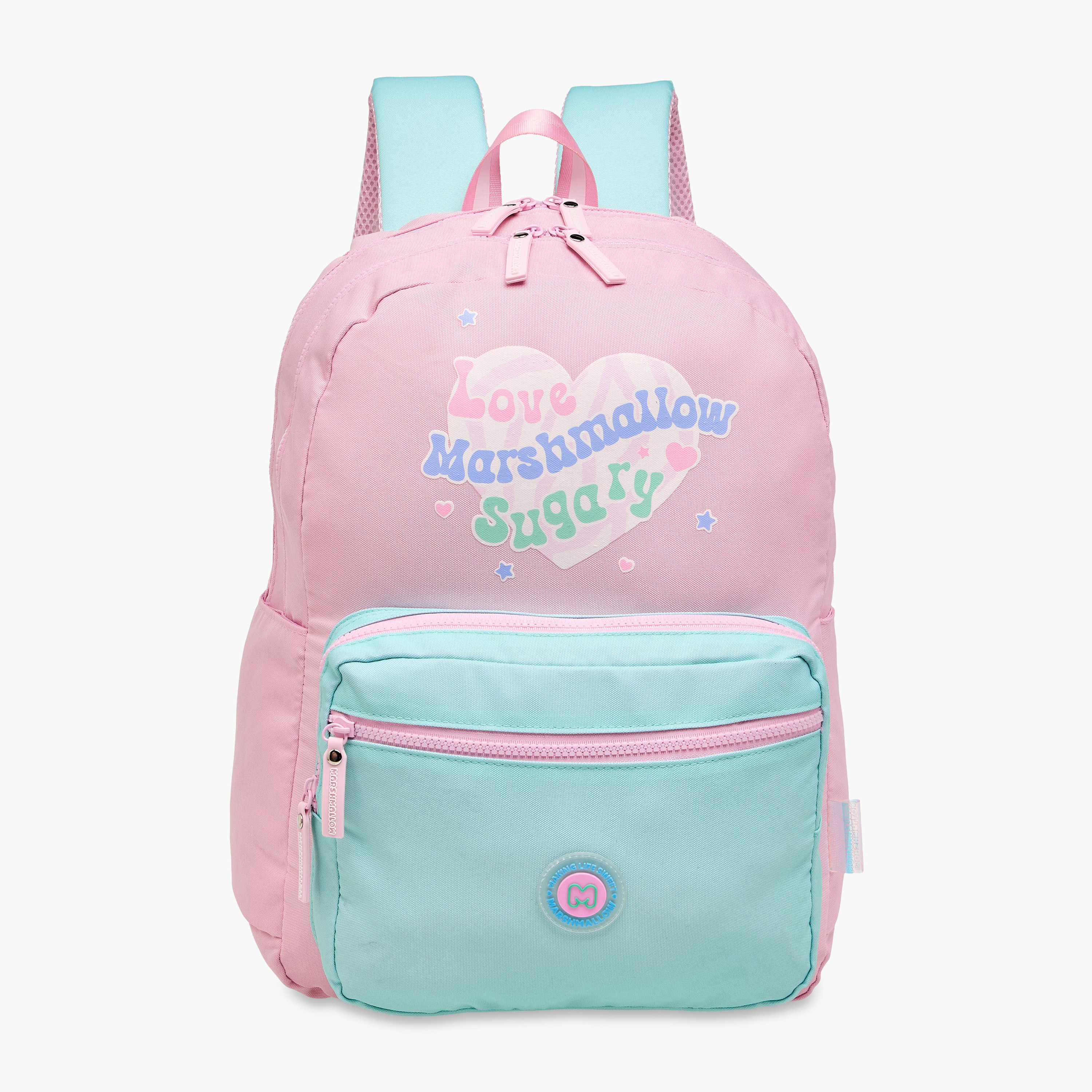 MARSHMALLOW Colourblock Backpack with Adjustable Shoulder Straps - 33x43x16 cms-promo_LS20_OMN-image-1