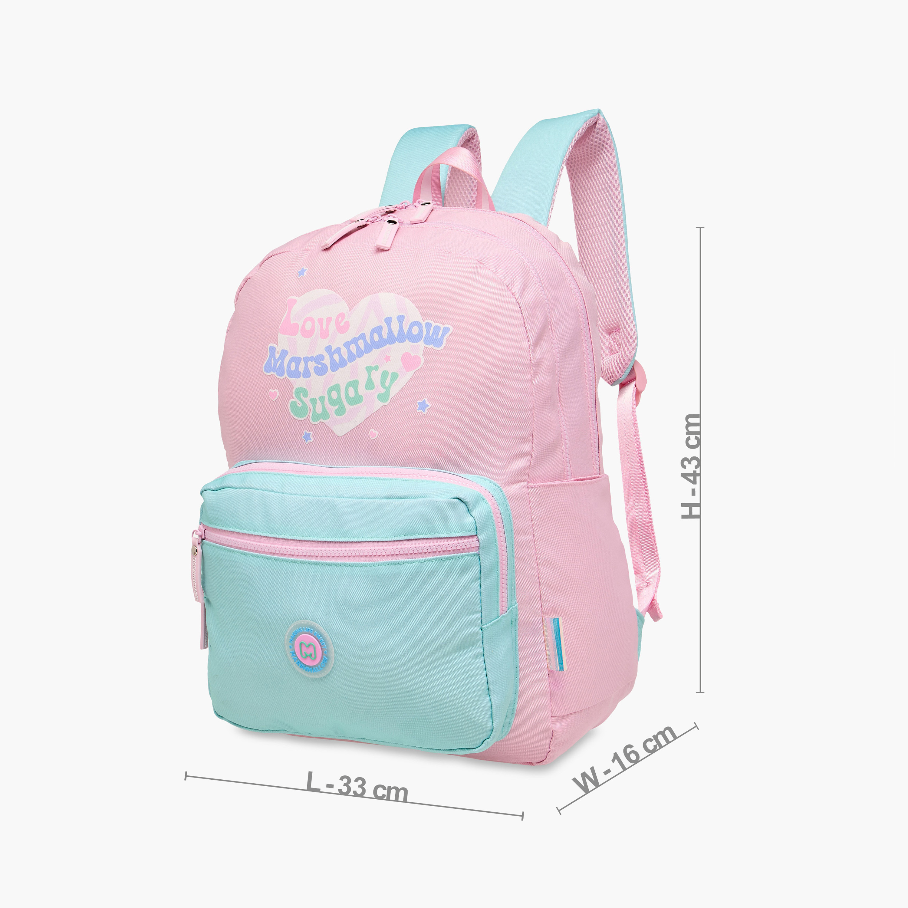 MARSHMALLOW Colourblock Backpack with Adjustable Shoulder Straps - 33x43x16 cms-promo_LS20_OMN-image-2