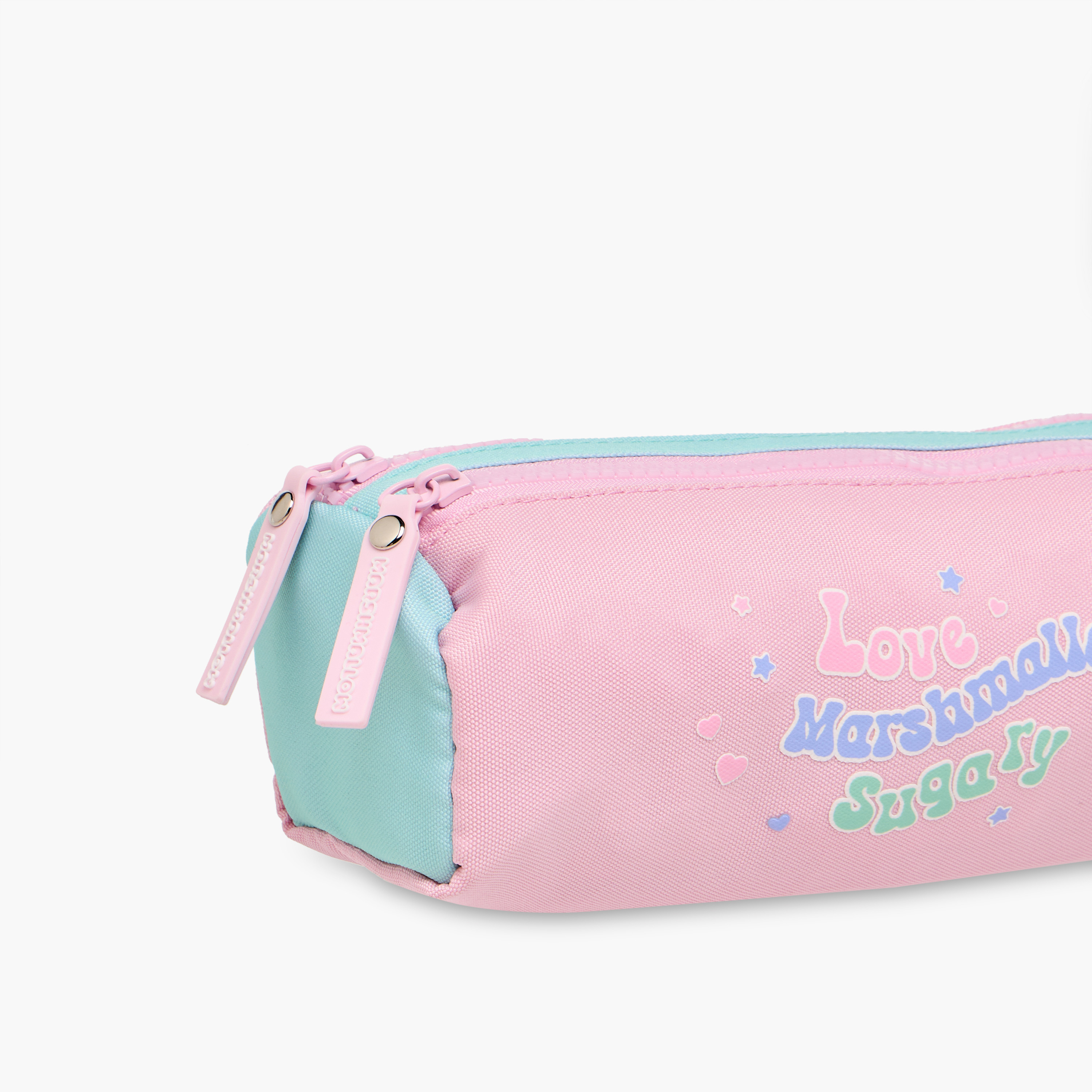 MARSHMALLOW Logo Applique 2-Compartment Pencil Pouch with Zip Closure-school-stationery-pencilcases-image-4