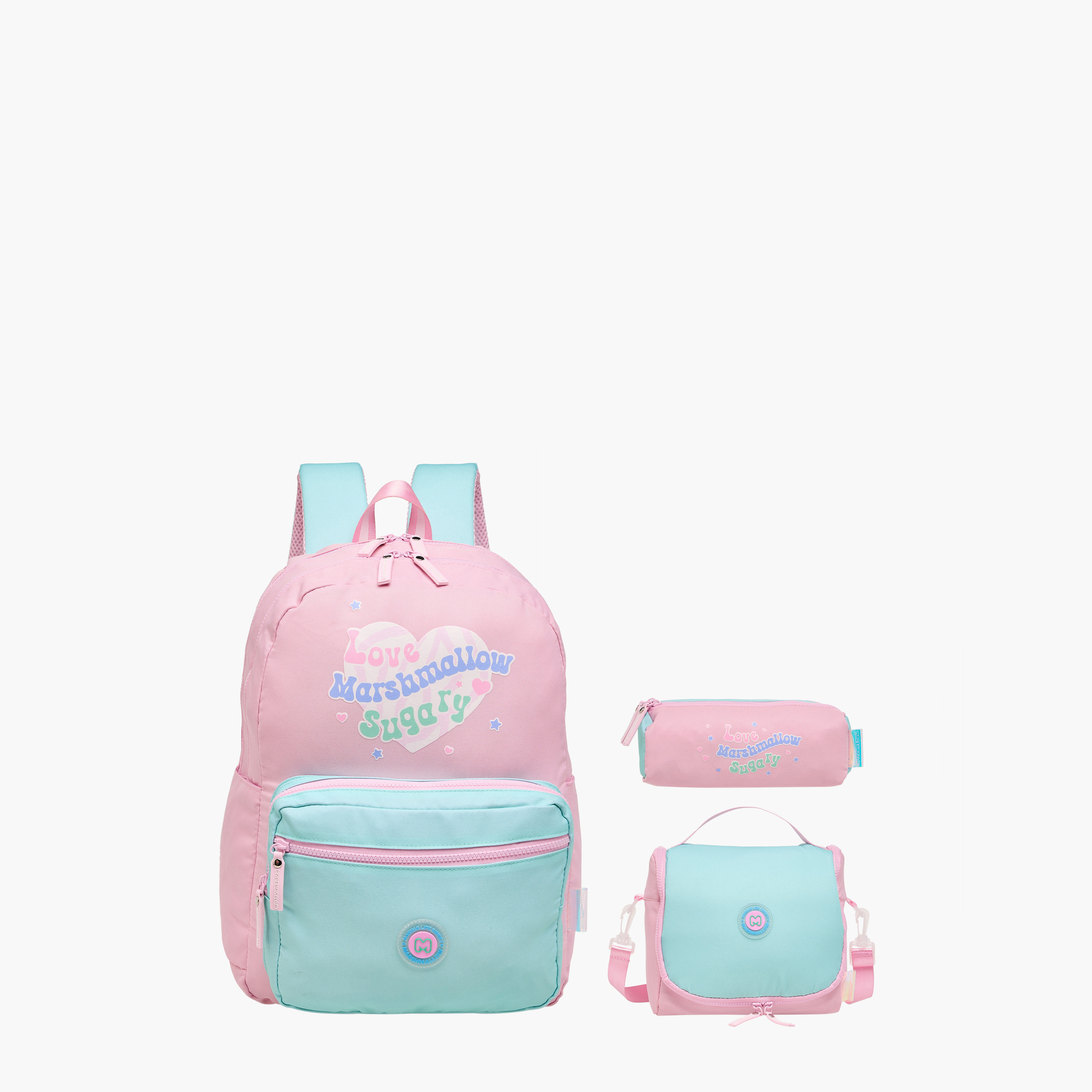 MARSHMALLOW Logo Applique 2-Compartment Pencil Pouch with Zip Closure-school-stationery-pencilcases-image-6