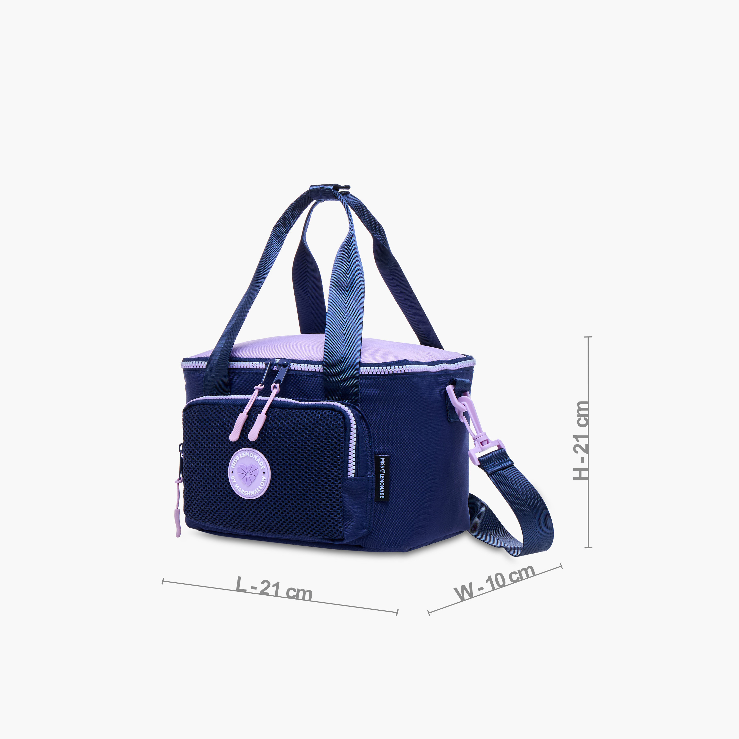 MISS LEMONADE Meshy Solid Lunch Bag with  Zip Closure-school-lunchessentials-lunchbags-image-2