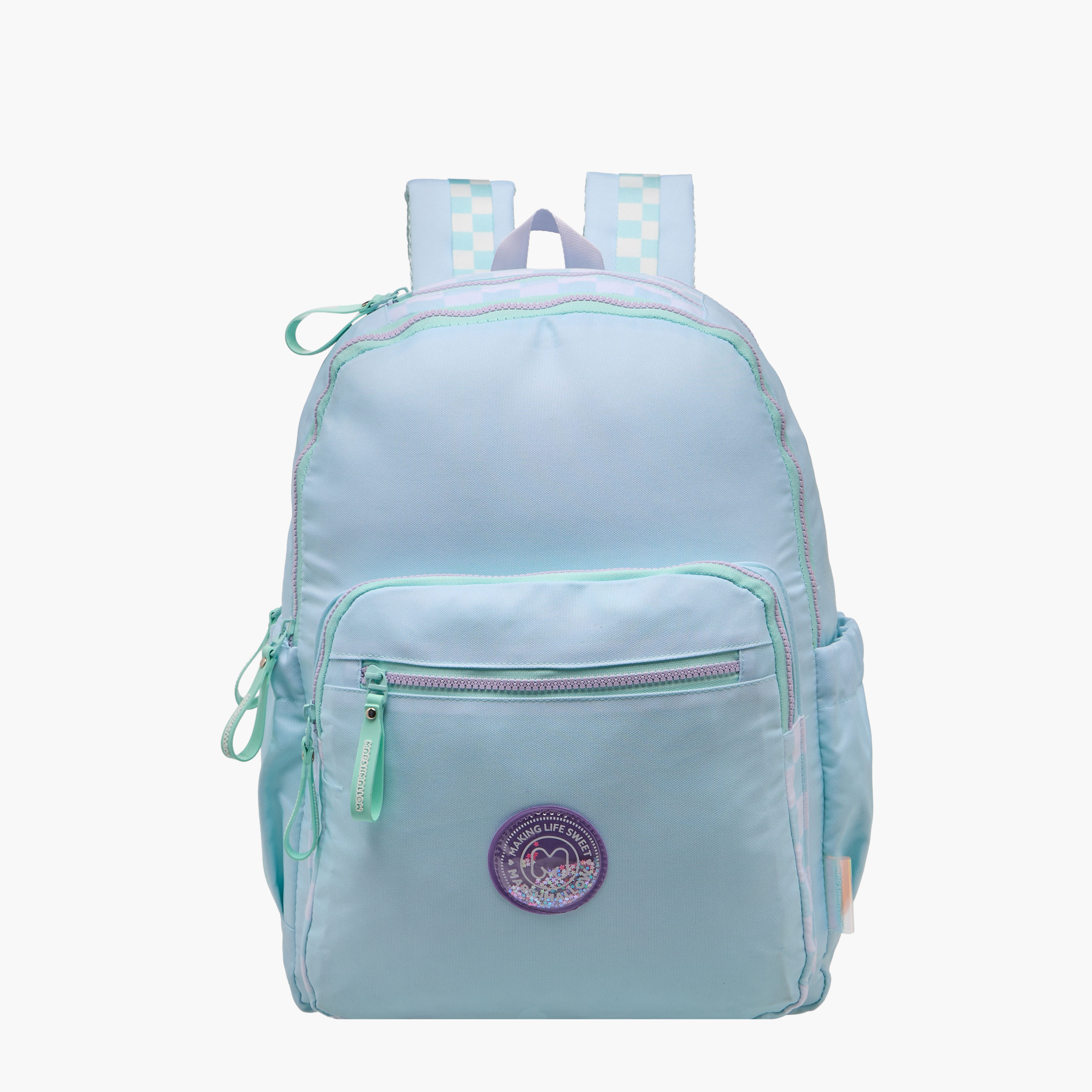 MARSHMALLOW Solid Backpack with Adjustable Straps and Zip Closure - 33x43x16 cms-school-bagsandbackpacks-backpacks-image-1