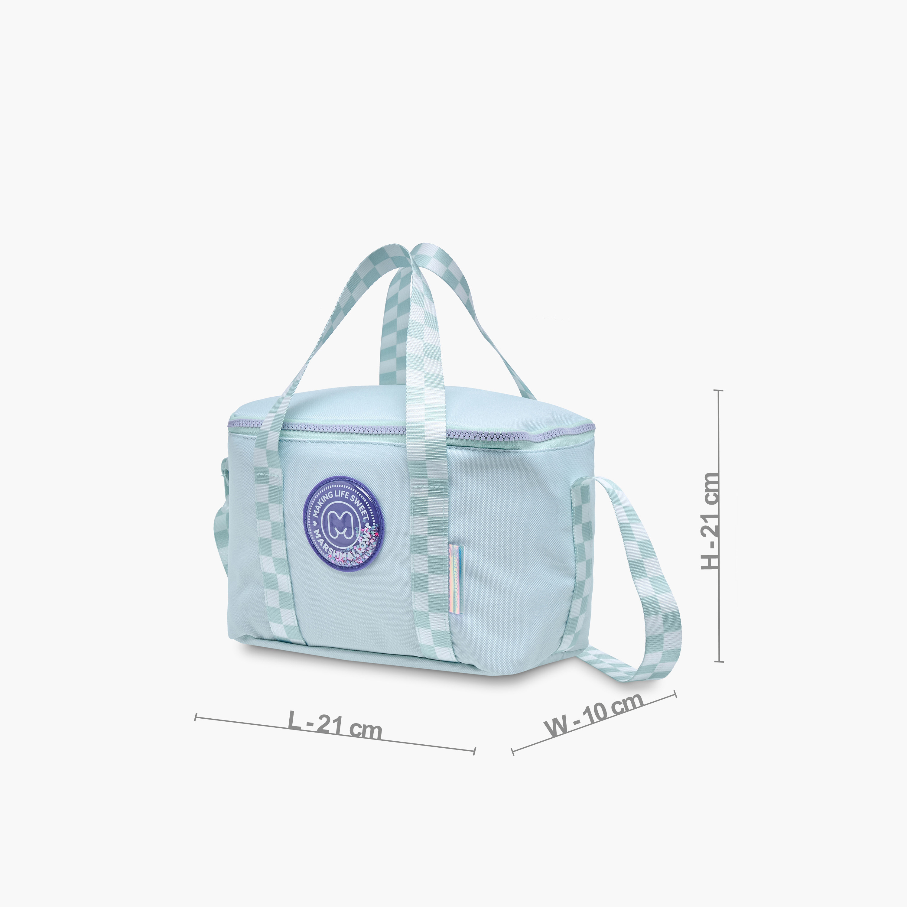 MARSHMALLOW Solid Lunch Bag with Adjustable Strap and Zip Closure-school-lunchessentials-lunchbags-image-2