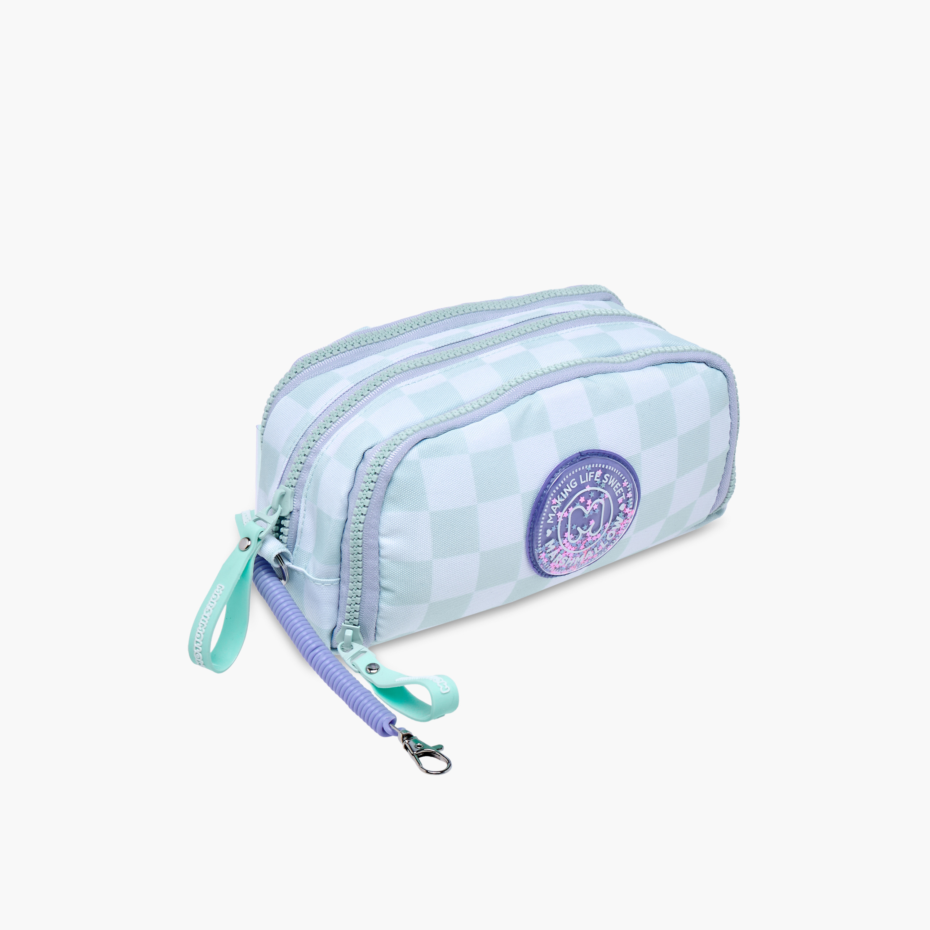 MARSHMALLOW Check It 3-Compartment Pencil Pouch with Zip Closure-school-stationery-pencilcases-image-2