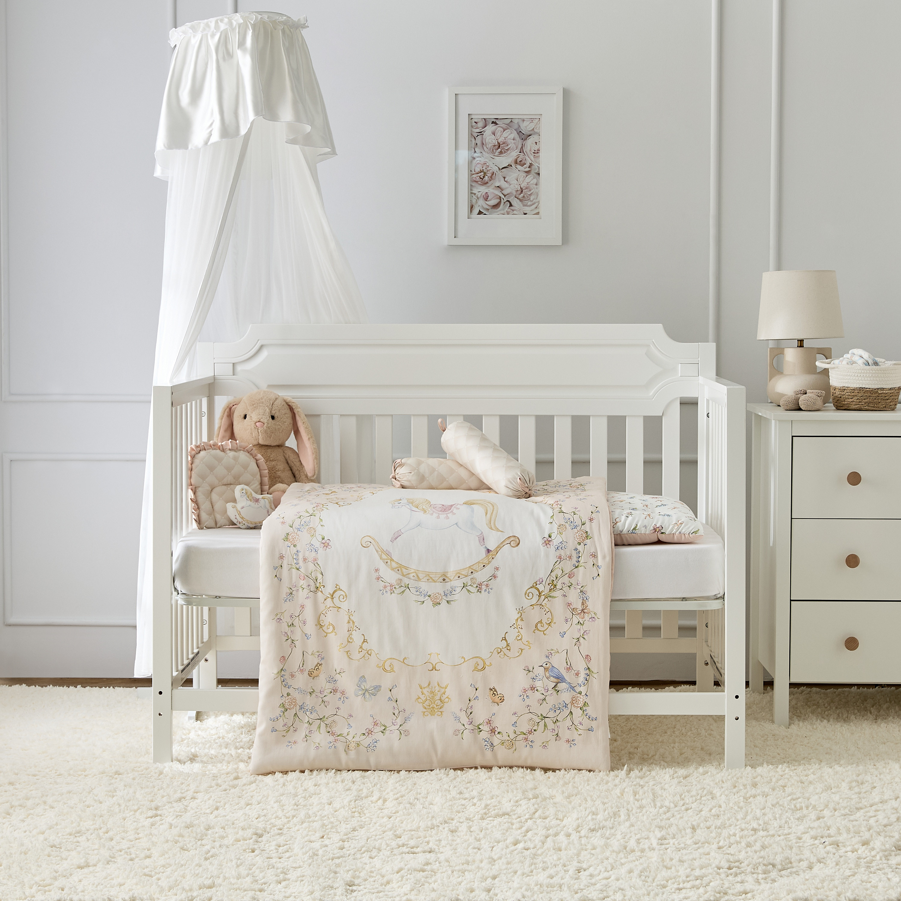Fancy Fluff Floral Print 6-Piece Baby Bed Set - 58x84 cm-baby-nursery-babybedding-image-1