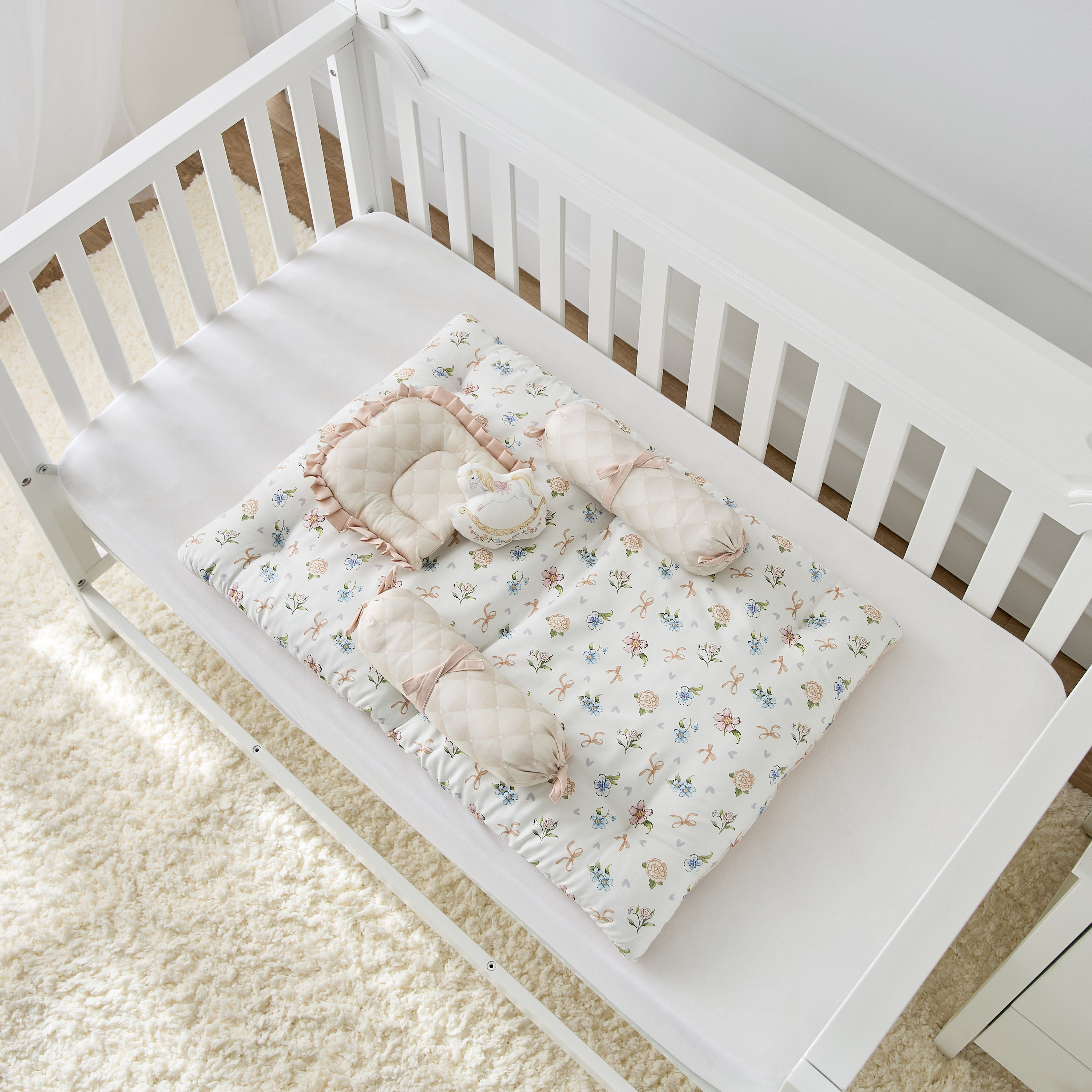 Fancy Fluff Floral Print 5-Piece Baby Bed Set - 58x84 cm-baby-nursery-babybedding-image-2