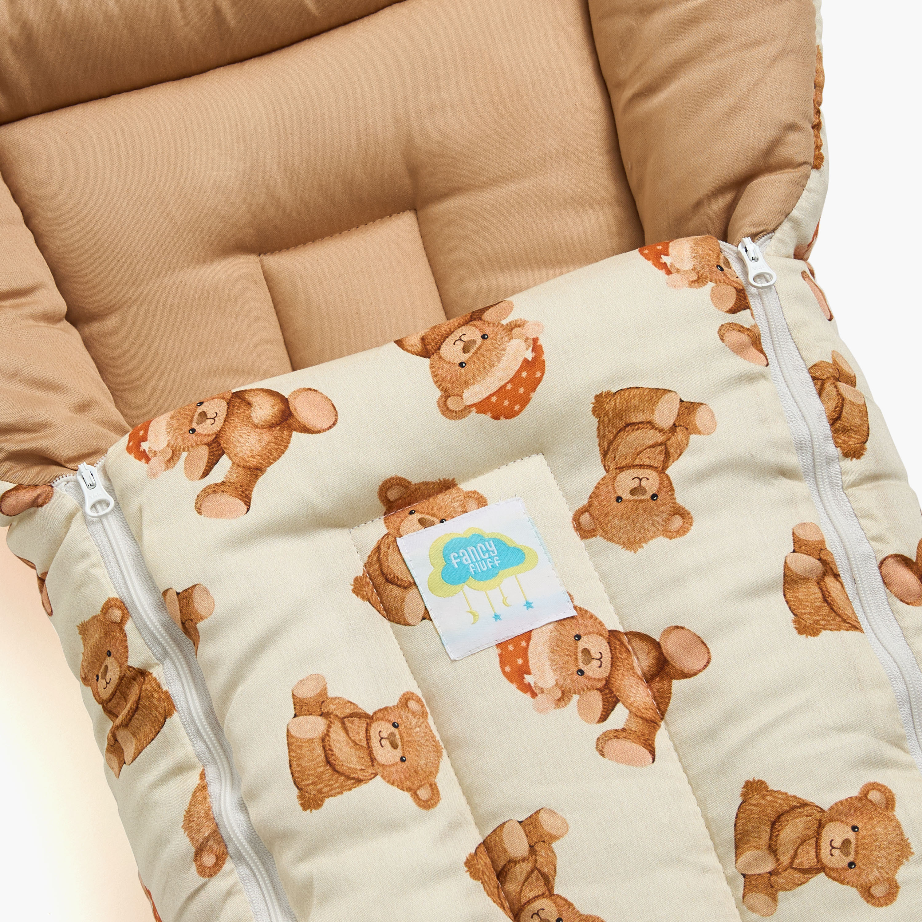 Fancy Fluff All-Over Teddy Bear Print Baby Nest - 66x30x22 cm-baby-nursery-blanketsandswaddles-swaddlesandsleepingbags-image-6