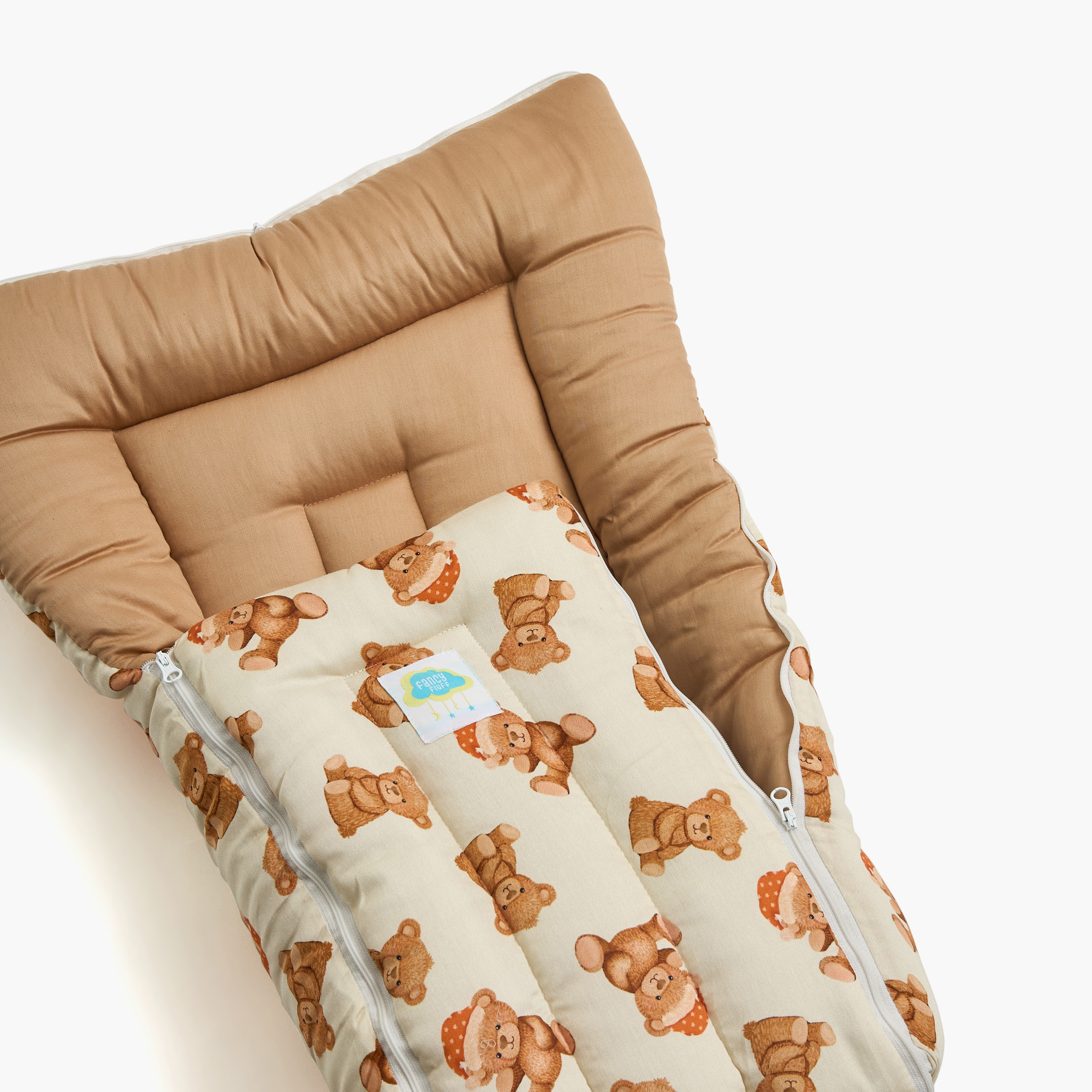 Fancy Fluff All-Over Teddy Bear Print Baby Nest - 66x30x22 cm-baby-nursery-blanketsandswaddles-swaddlesandsleepingbags-image-7