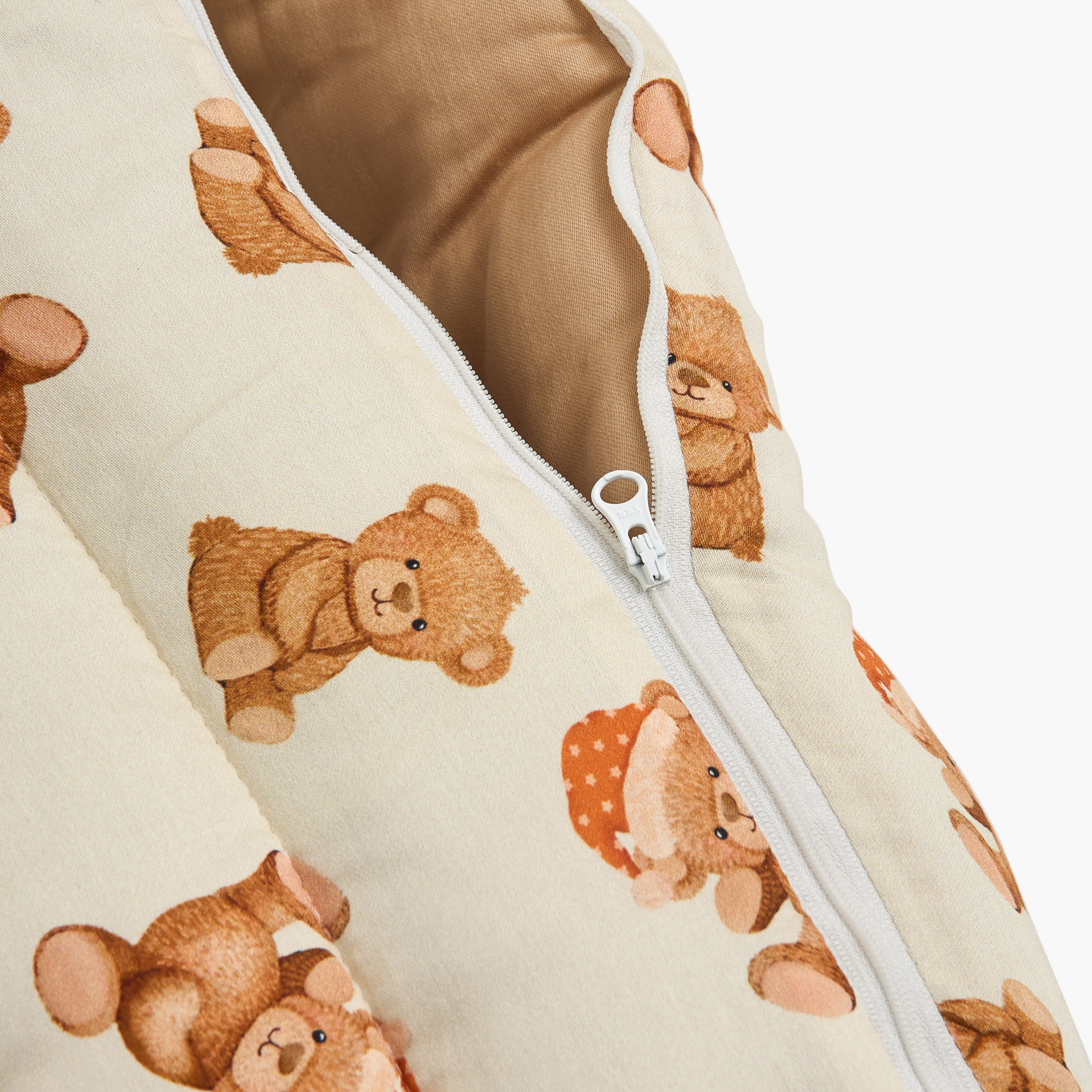 Fancy Fluff All-Over Teddy Bear Print Baby Nest - 66x30x22 cm-baby-nursery-blanketsandswaddles-swaddlesandsleepingbags-image-8