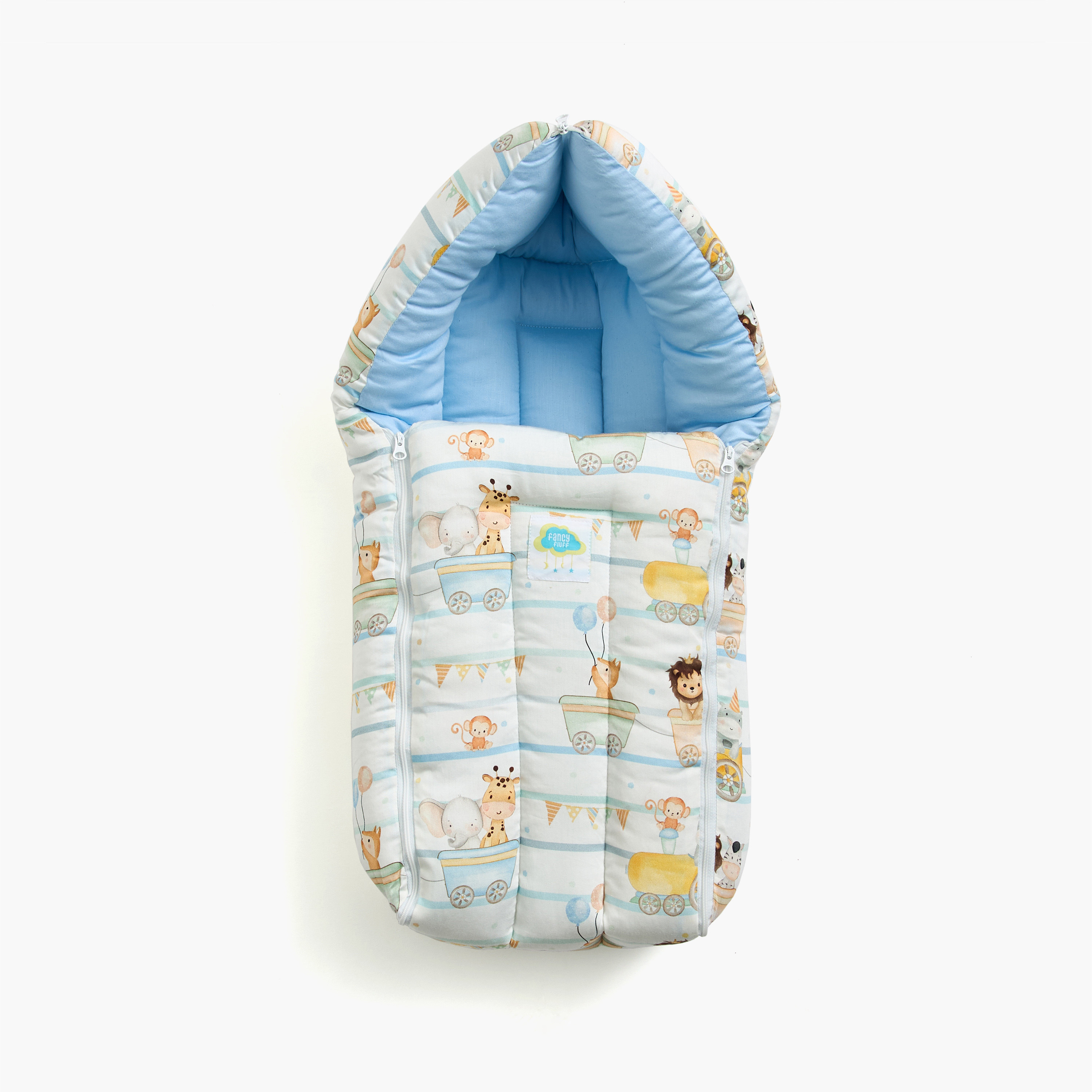 Fancy Fluff Animal Print Baby Nest - 66x30x22 cm-baby-nursery-blanketsandswaddles-swaddlesandsleepingbags-image-1