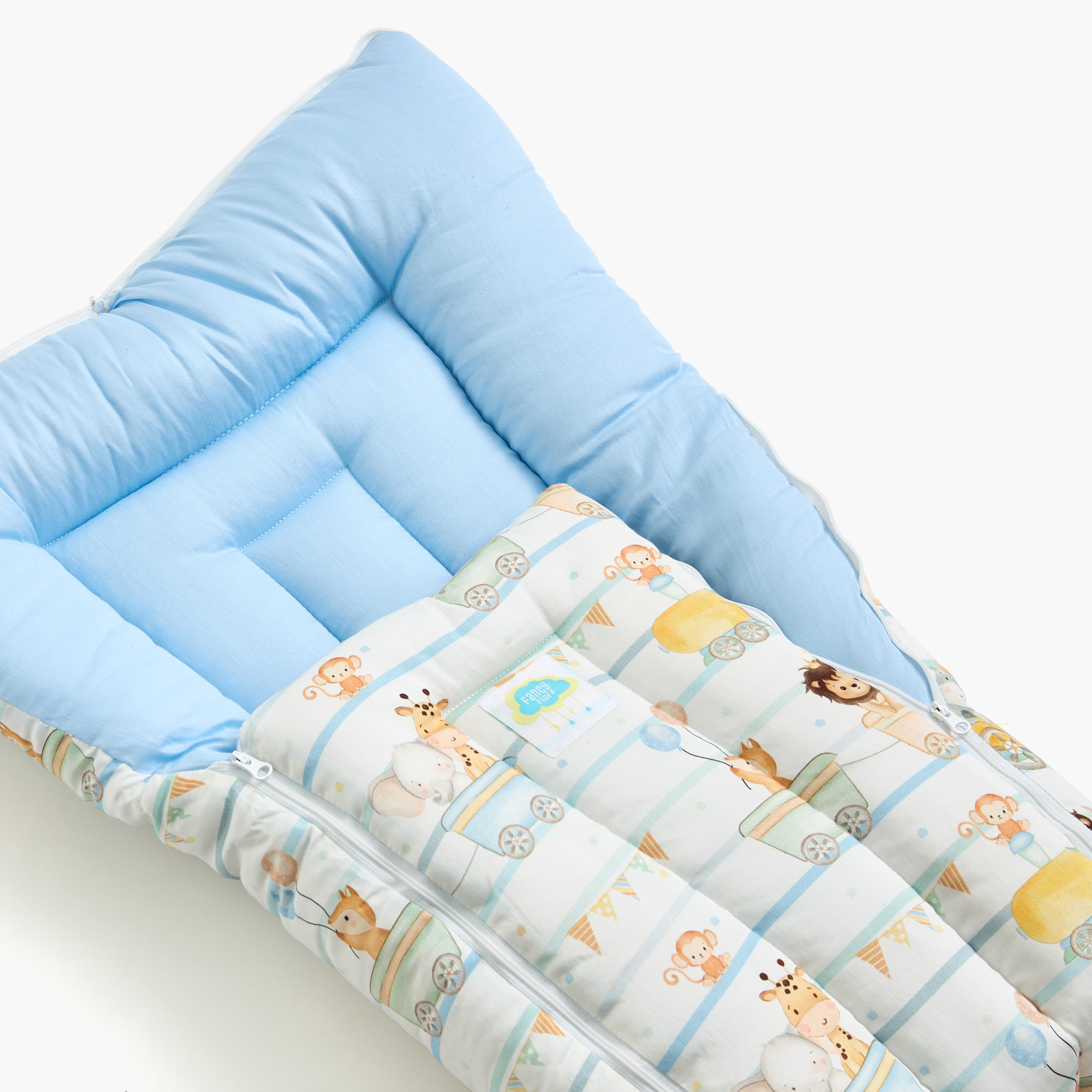 Fancy Fluff Animal Print Baby Nest - 66x30x22 cm-baby-nursery-blanketsandswaddles-swaddlesandsleepingbags-image-5
