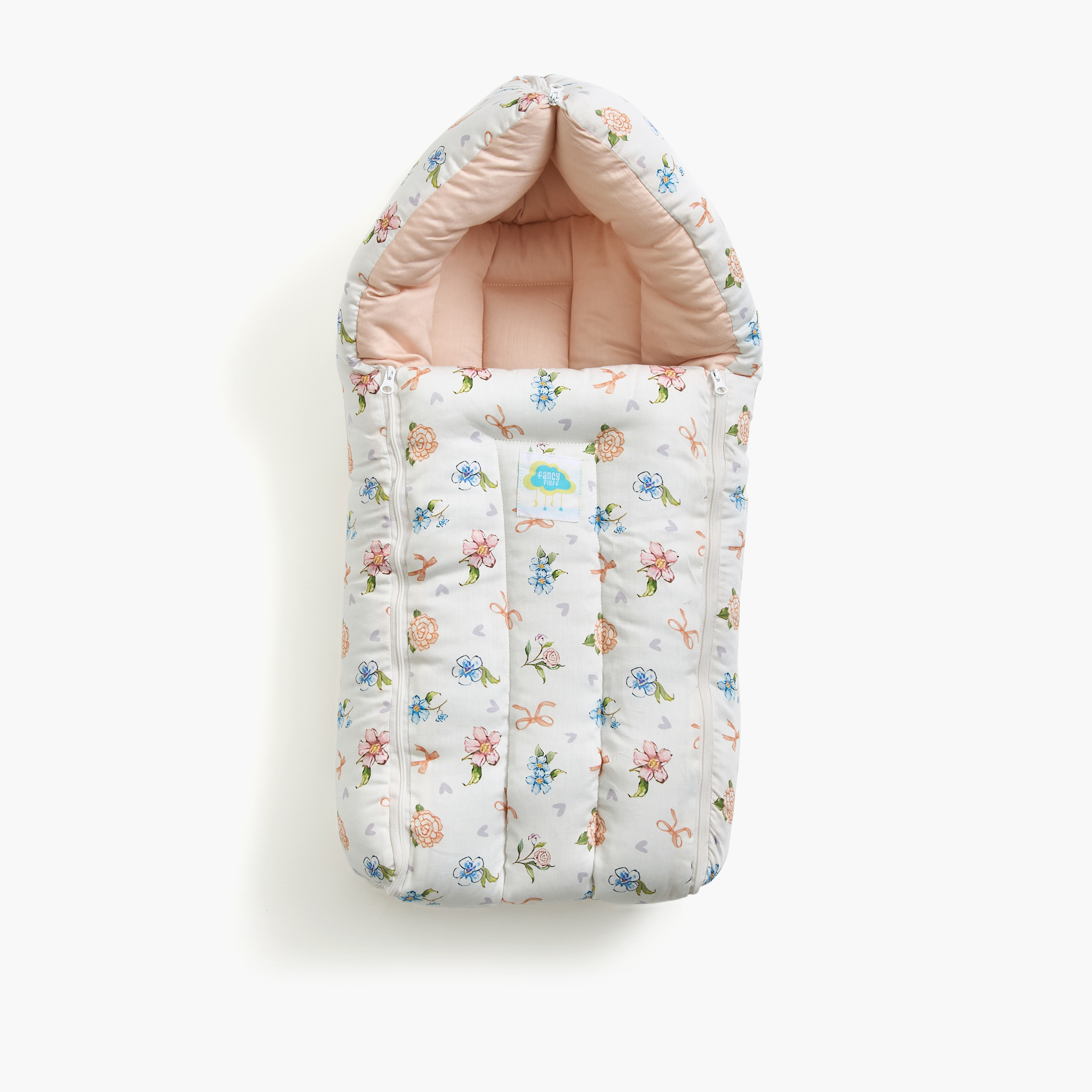 Fancy Fluff Floral Print Baby Nest - 66x30x22 cm-baby-nursery-blanketsandswaddles-swaddlesandsleepingbags-image-1