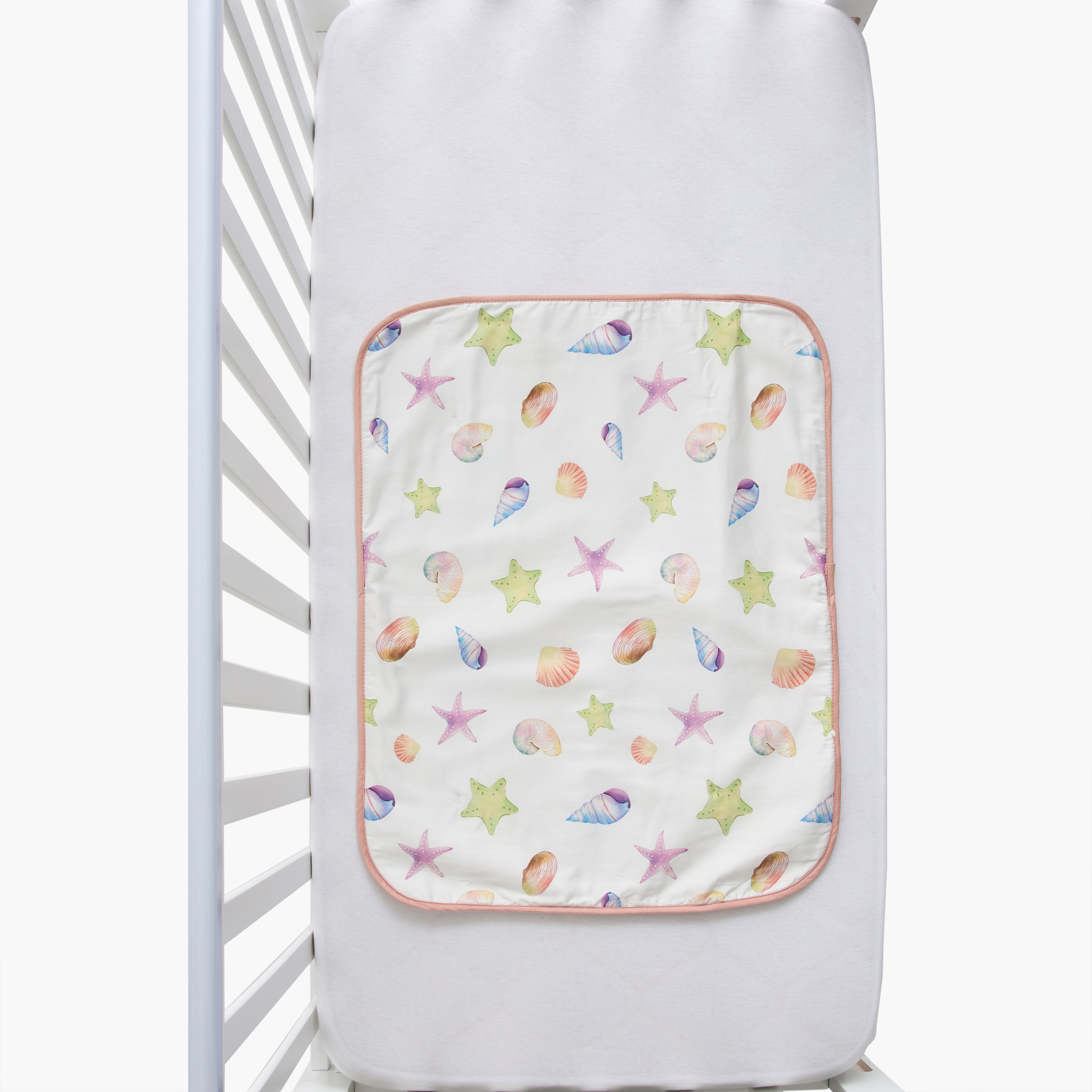 Fancy Fluff All-Over Seashell Print Bed Protector - 50x71 cm-baby-nursery-babybedding-image-2