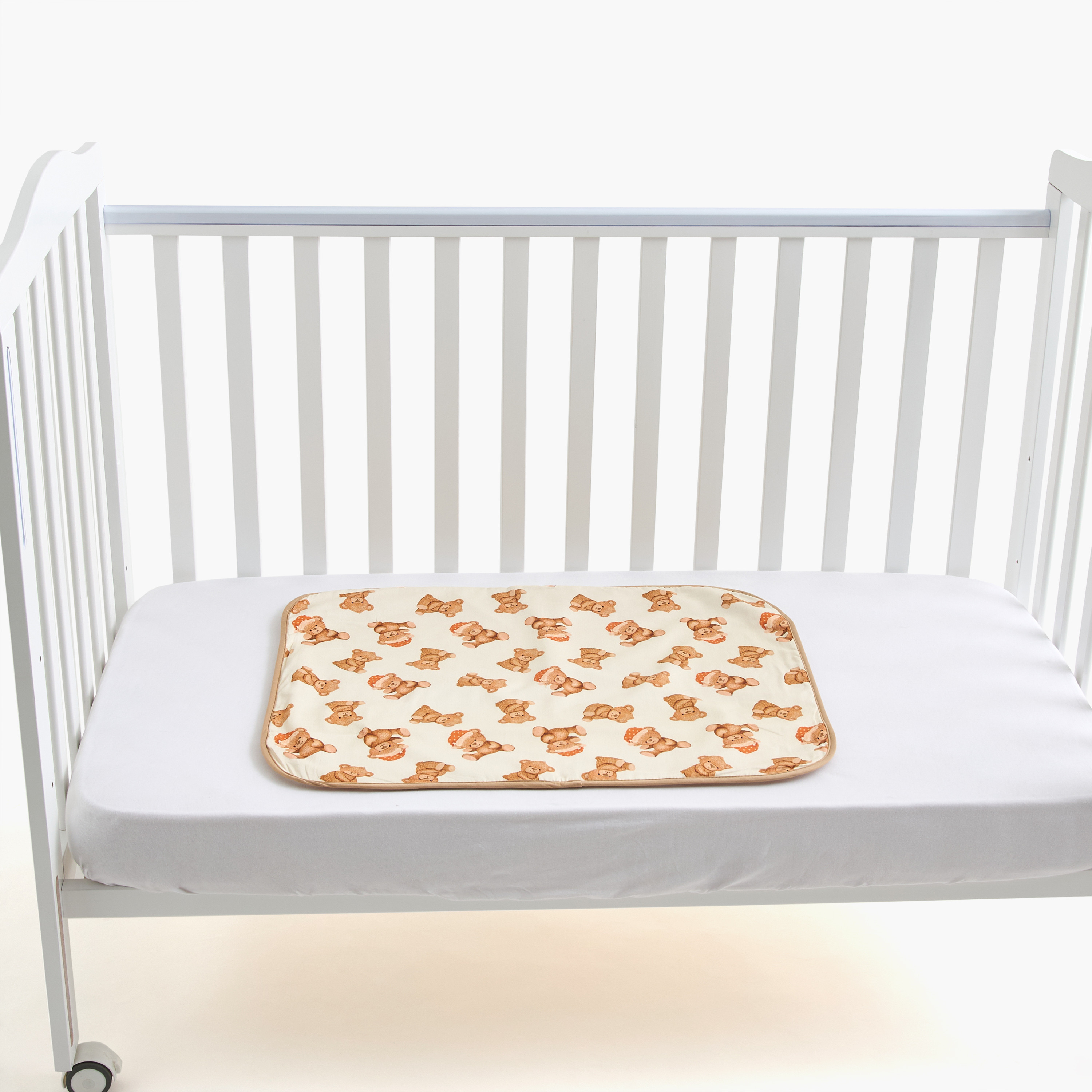 Fancy Fluff All-Over Teddy Bear Print Bed Protector - 50x71 cm-baby-nursery-babybedding-image-3