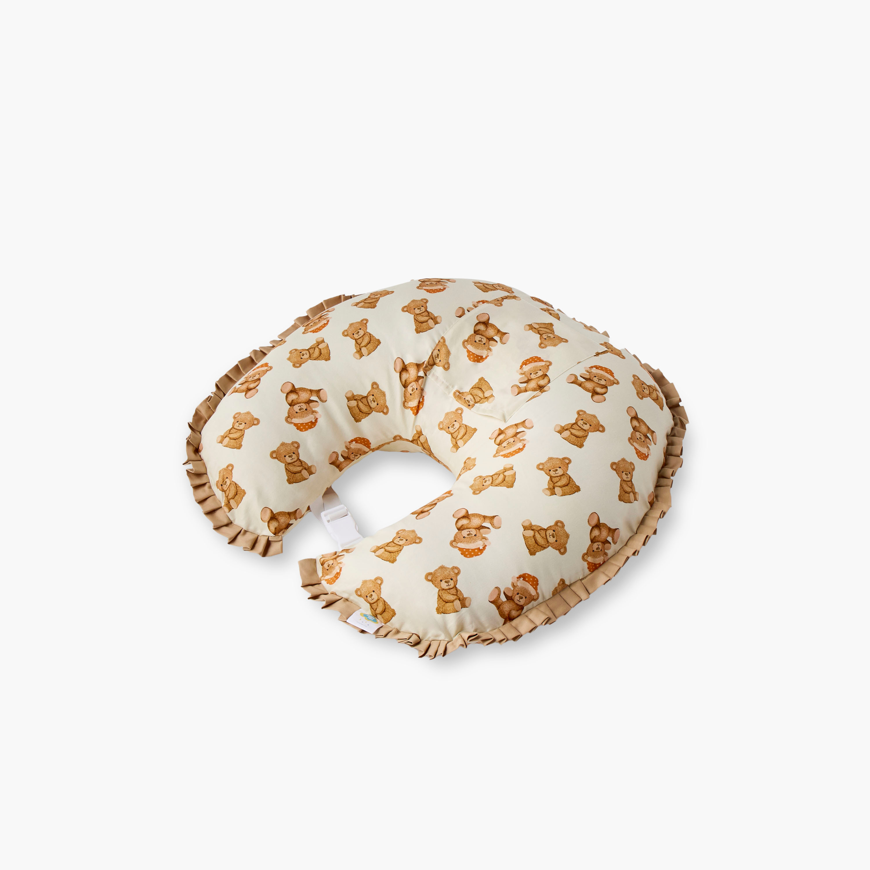 Fancy Fluff Teddy Bear Print Feeding Pillow with Reclining Support Pillow-baby-nursery-babybedding-image-1