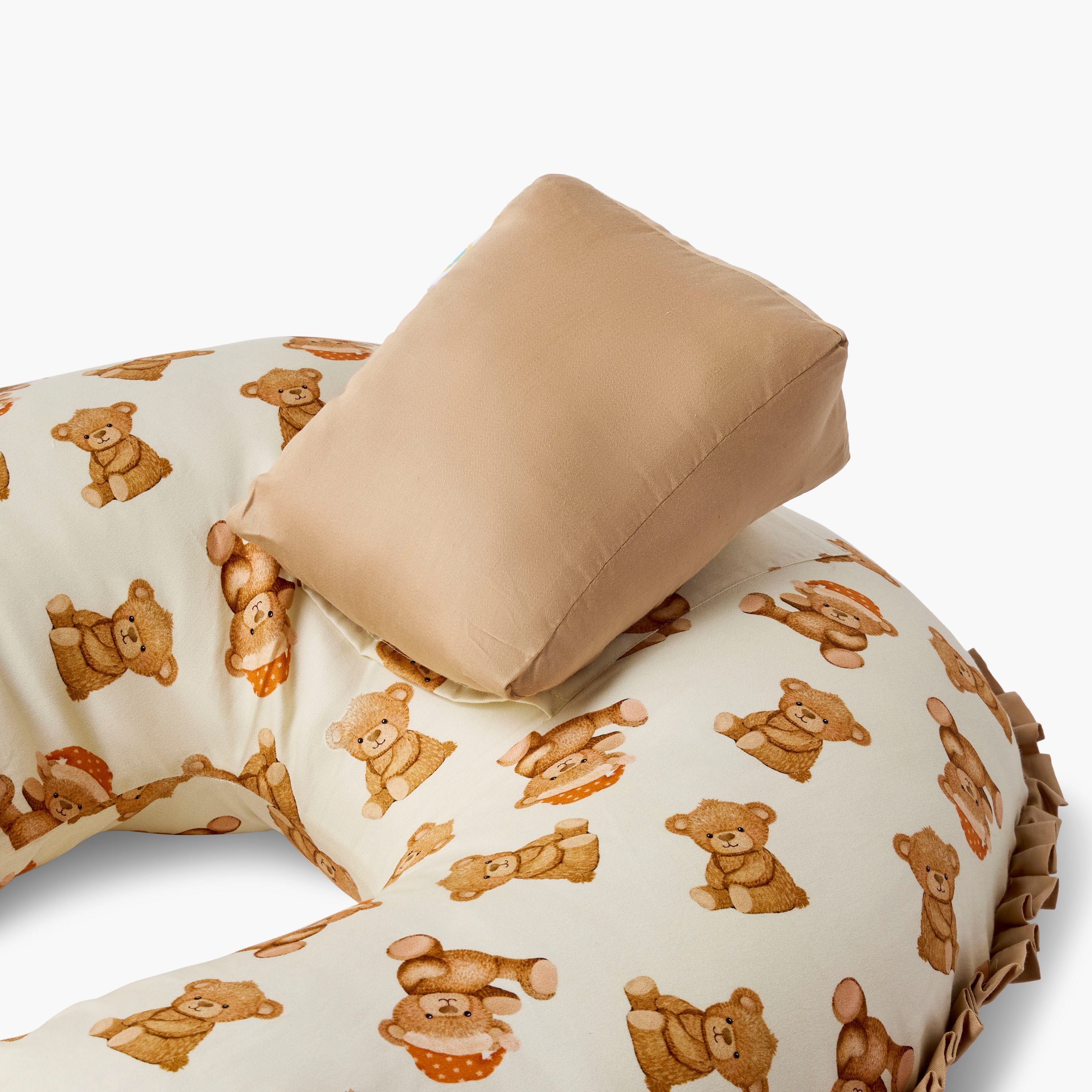 Fancy Fluff Teddy Bear Print Feeding Pillow with Reclining Support Pillow-baby-nursery-babybedding-image-10