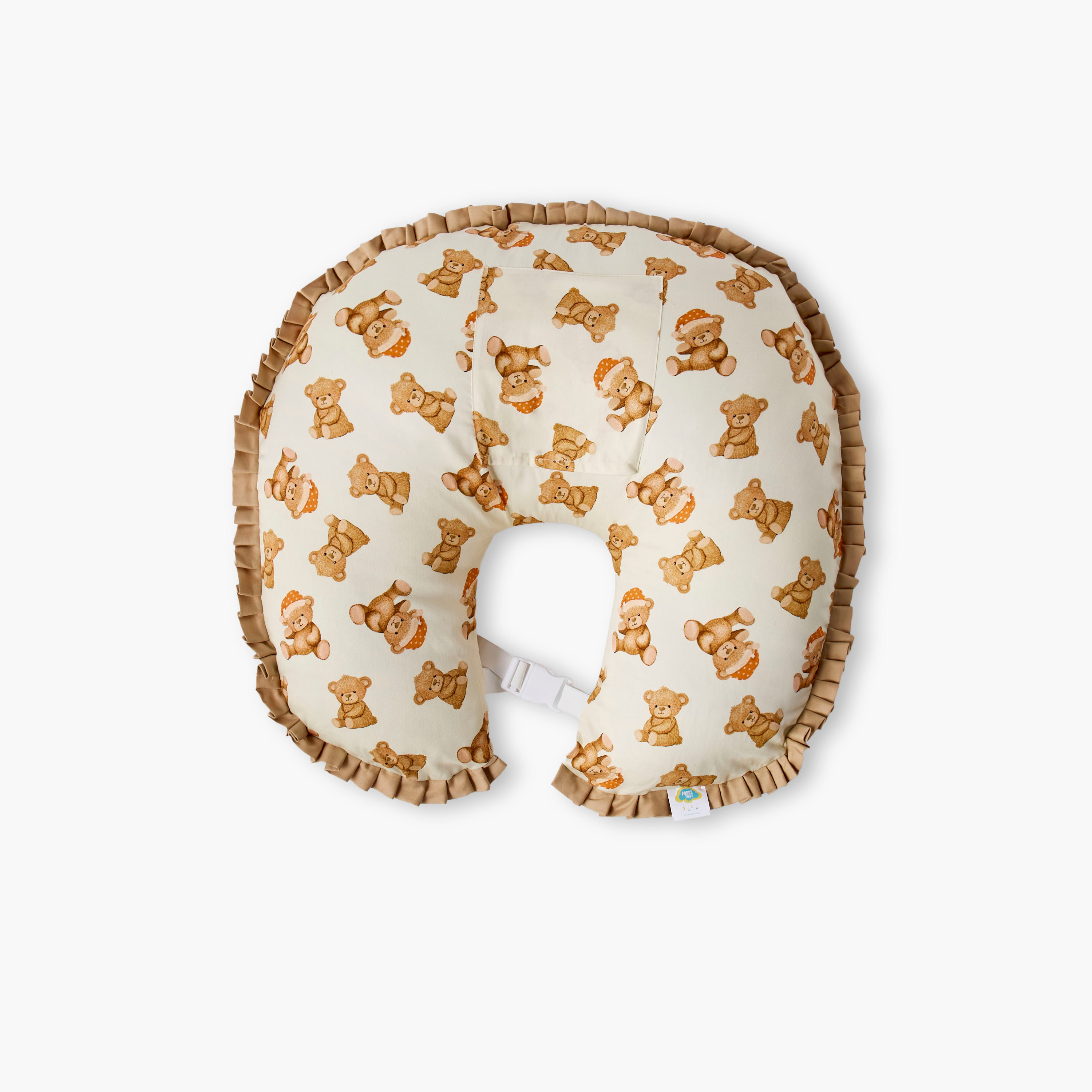 Fancy Fluff Teddy Bear Print Feeding Pillow with Reclining Support Pillow-baby-nursery-babybedding-image-2