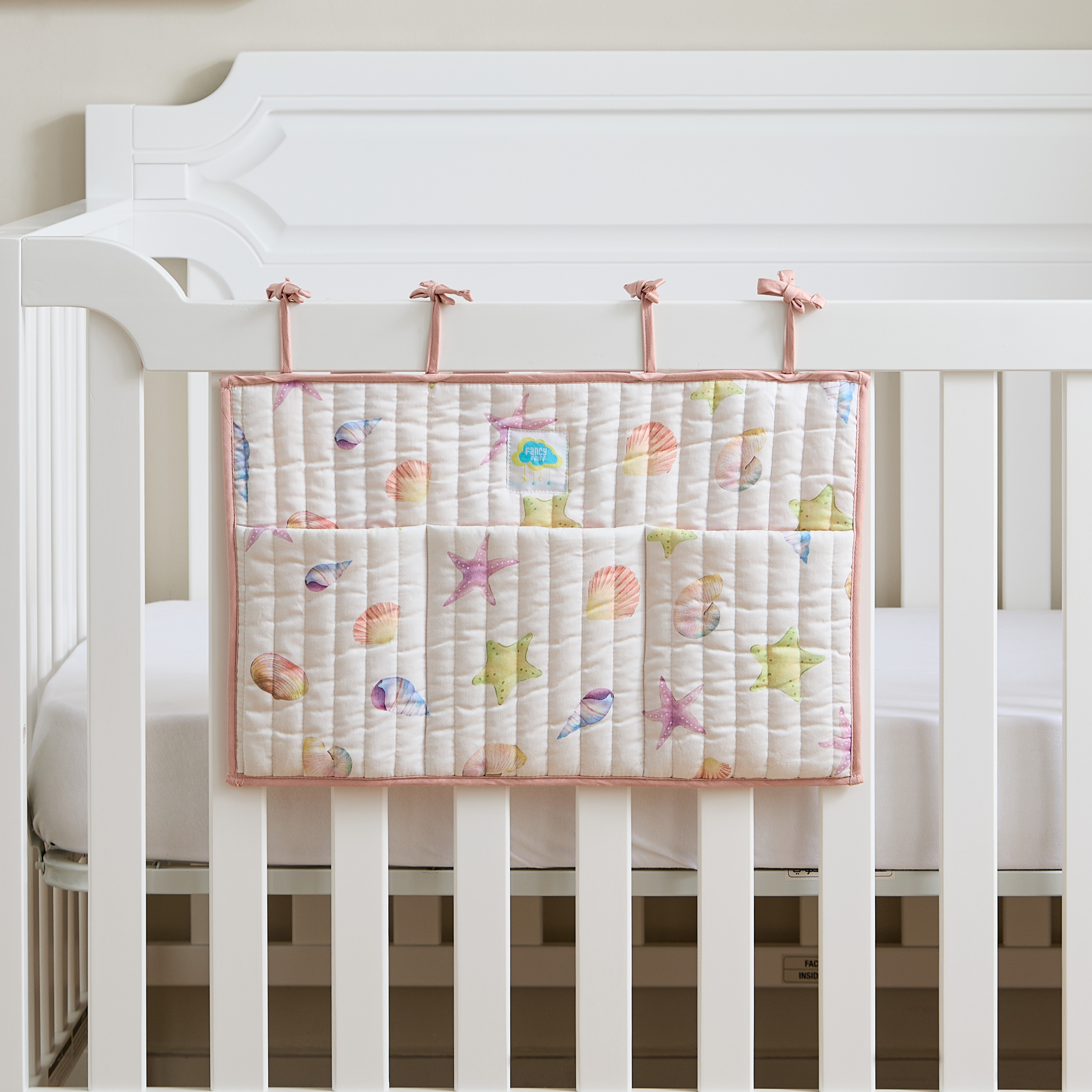 Fancy Fluff Shell Print Crib Organiser-baby-diapering-diaperbags-image-1