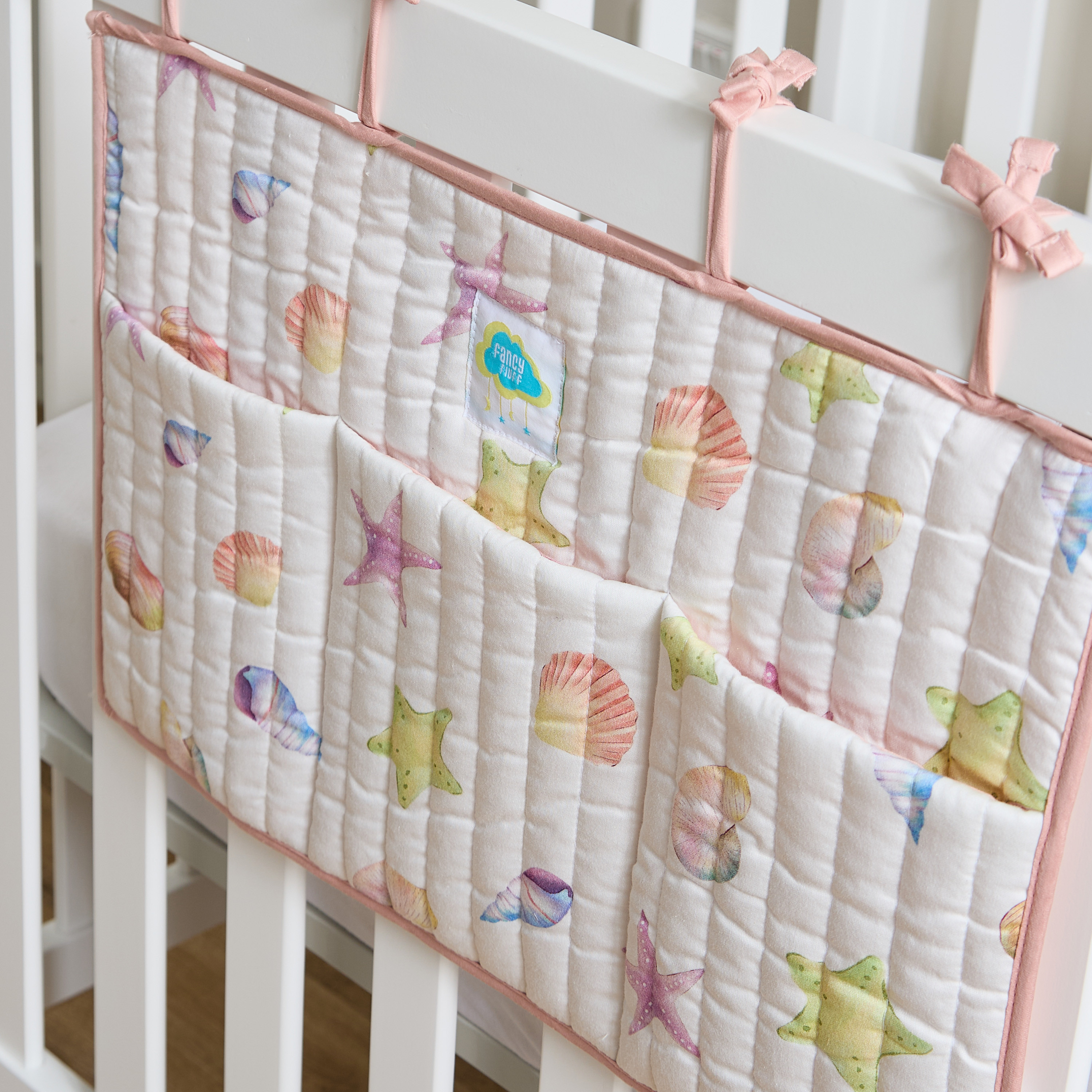Fancy Fluff Shell Print Crib Organiser-baby-diapering-diaperbags-image-2