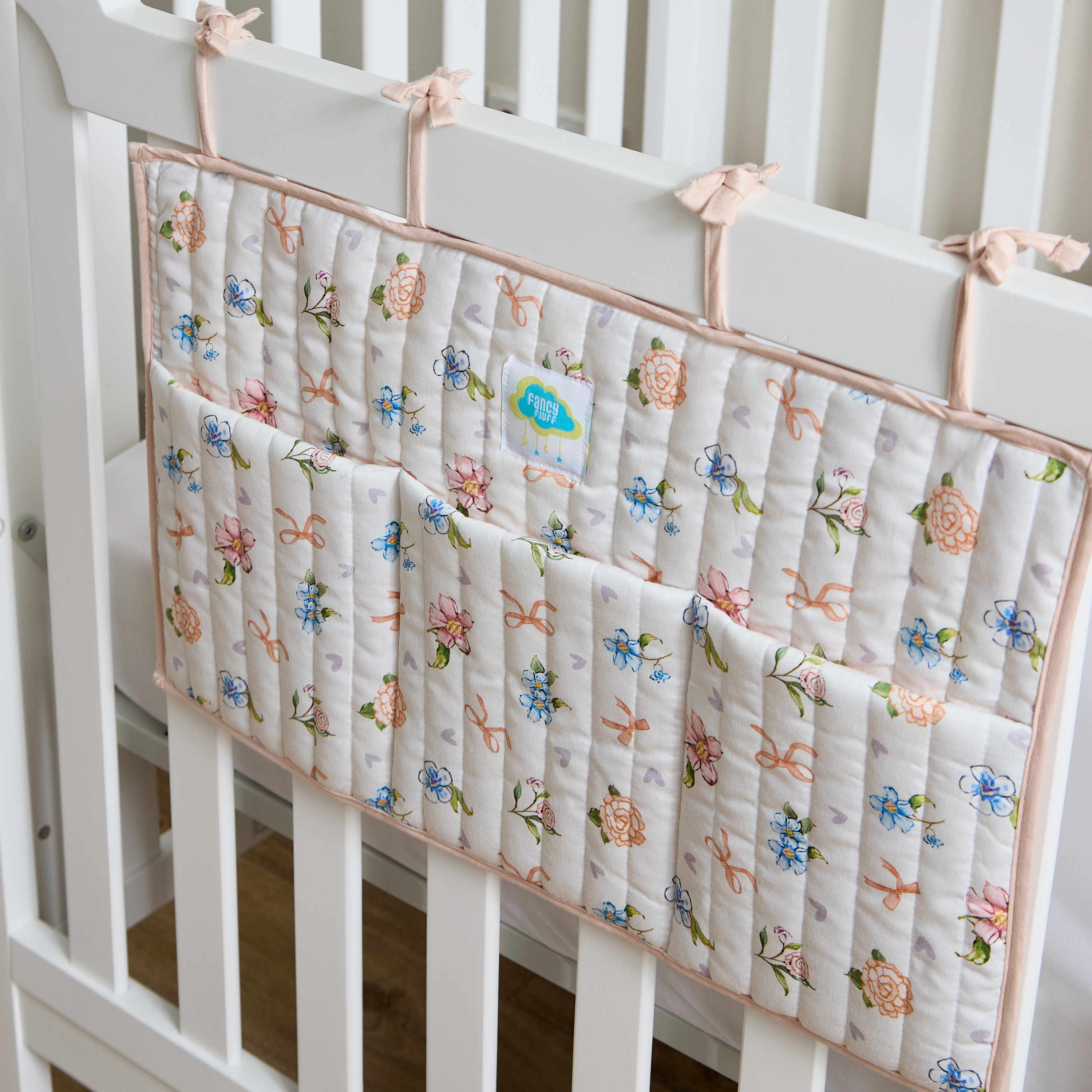 Fancy Fluff Floral Print Crib Organiser-baby-nursery-furniture-cribsandbeds-cribaccessories-image-2