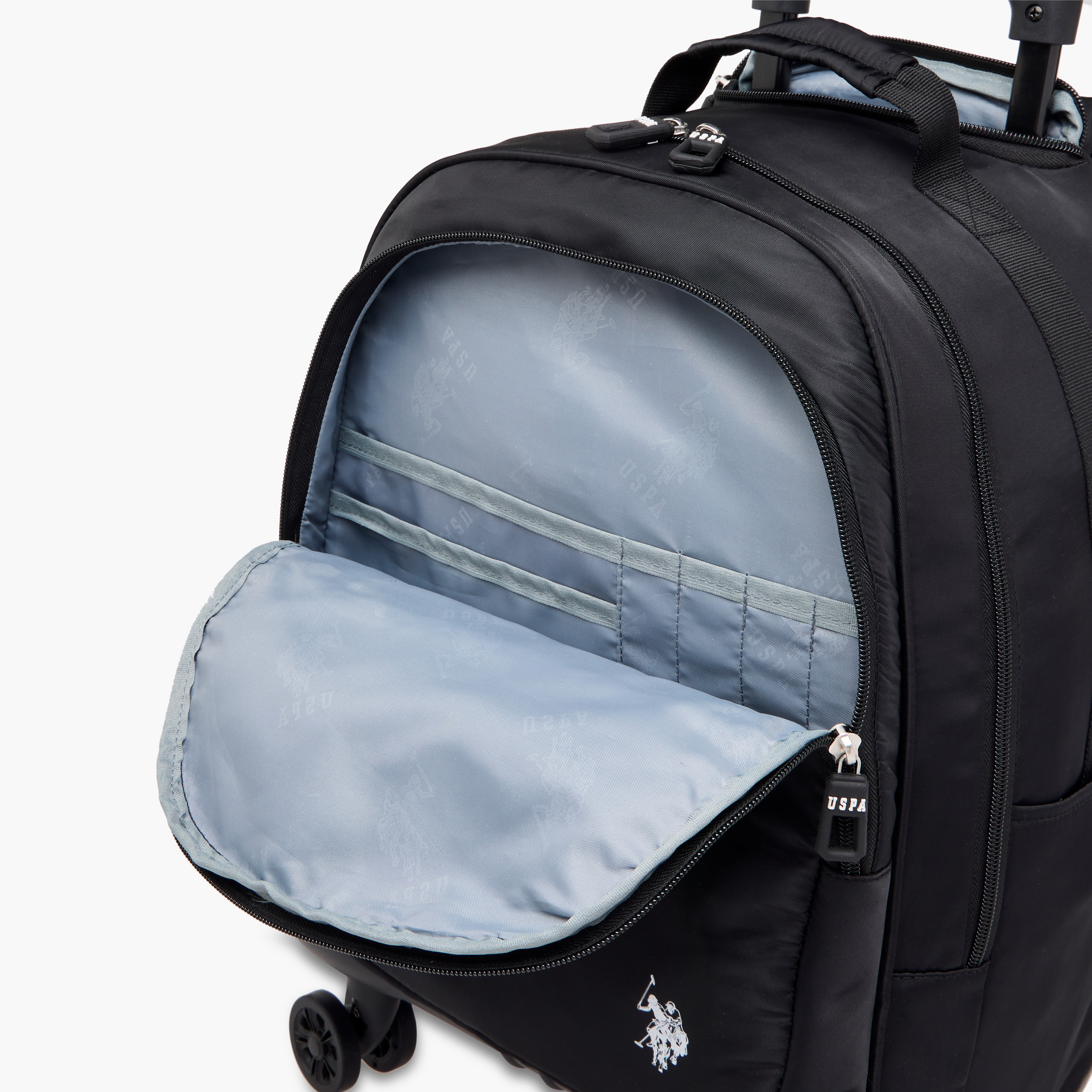 US POLO ASSN. Solid Trolley Bag for Kids 8-13 Years with Front Pocket – 18 inches-school-bagsandbackpacks-trolleybags-image-13