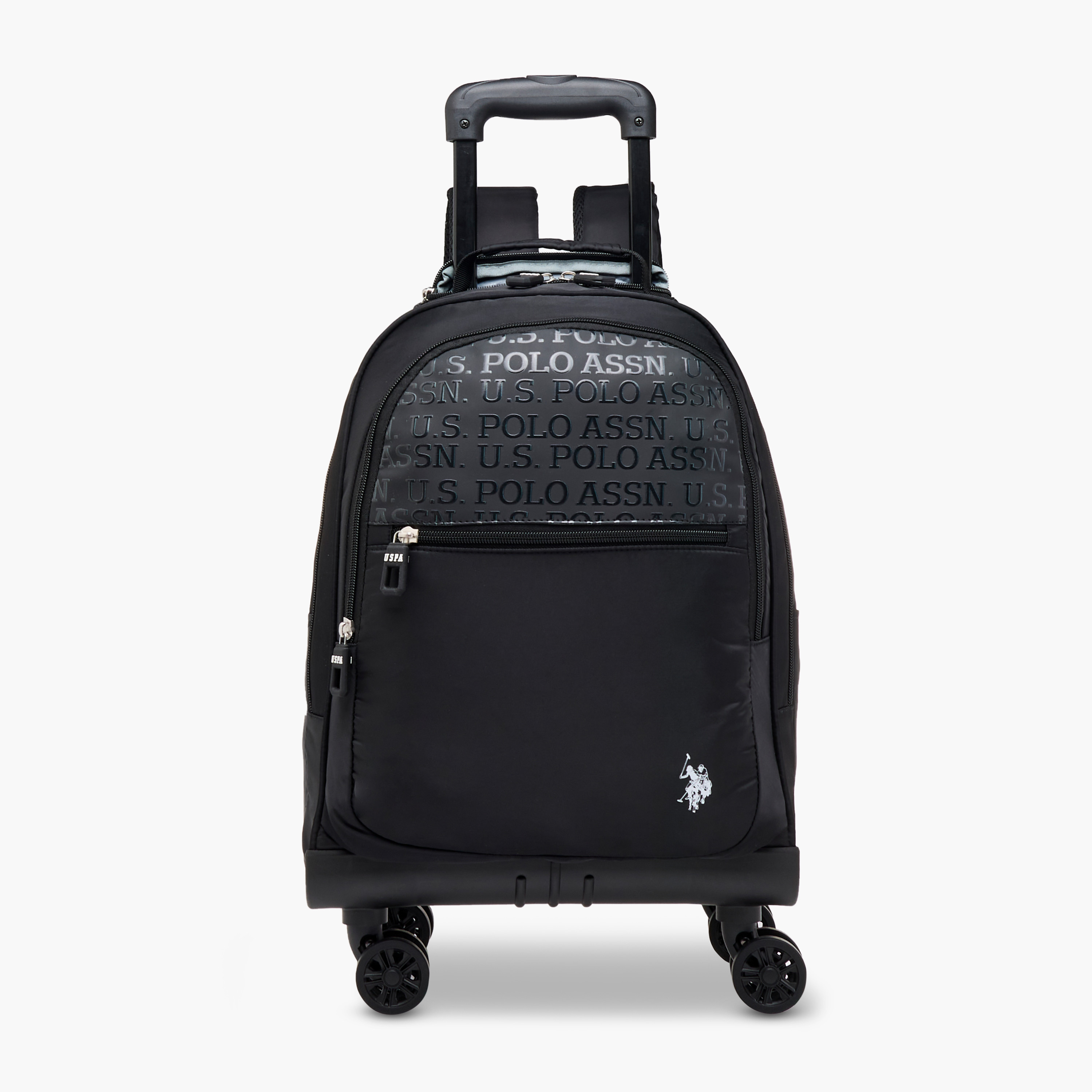 US POLO ASSN. Solid Trolley Bag for Kids 8-13 Years with Front Pocket – 18 inches-school-bagsandbackpacks-trolleybags-image-16