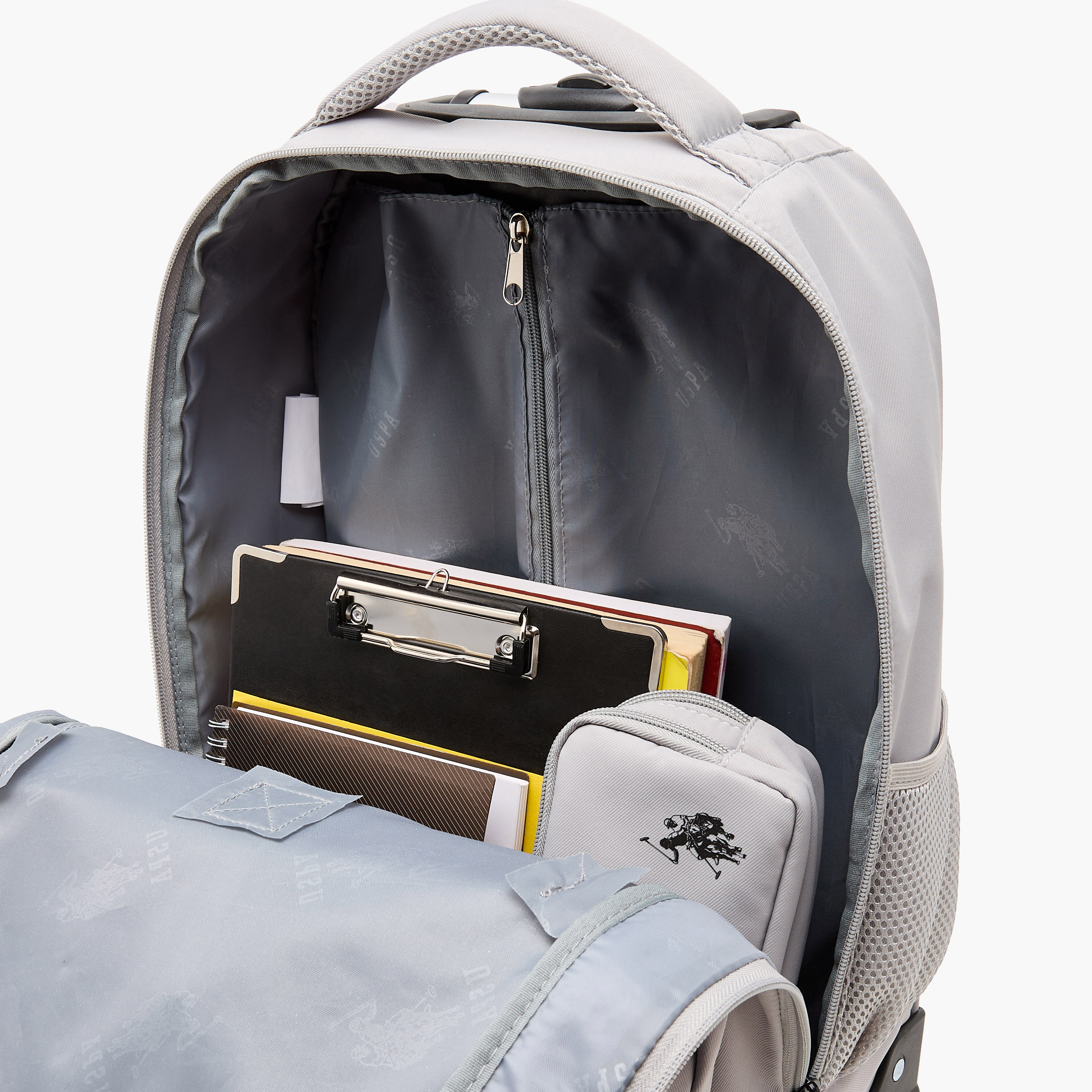 US POLO ASSN. Solid Trolley Bag for Kids 8-13 Years with Front Pocket – 18 inches-school-bagsandbackpacks-trolleybags-image-17