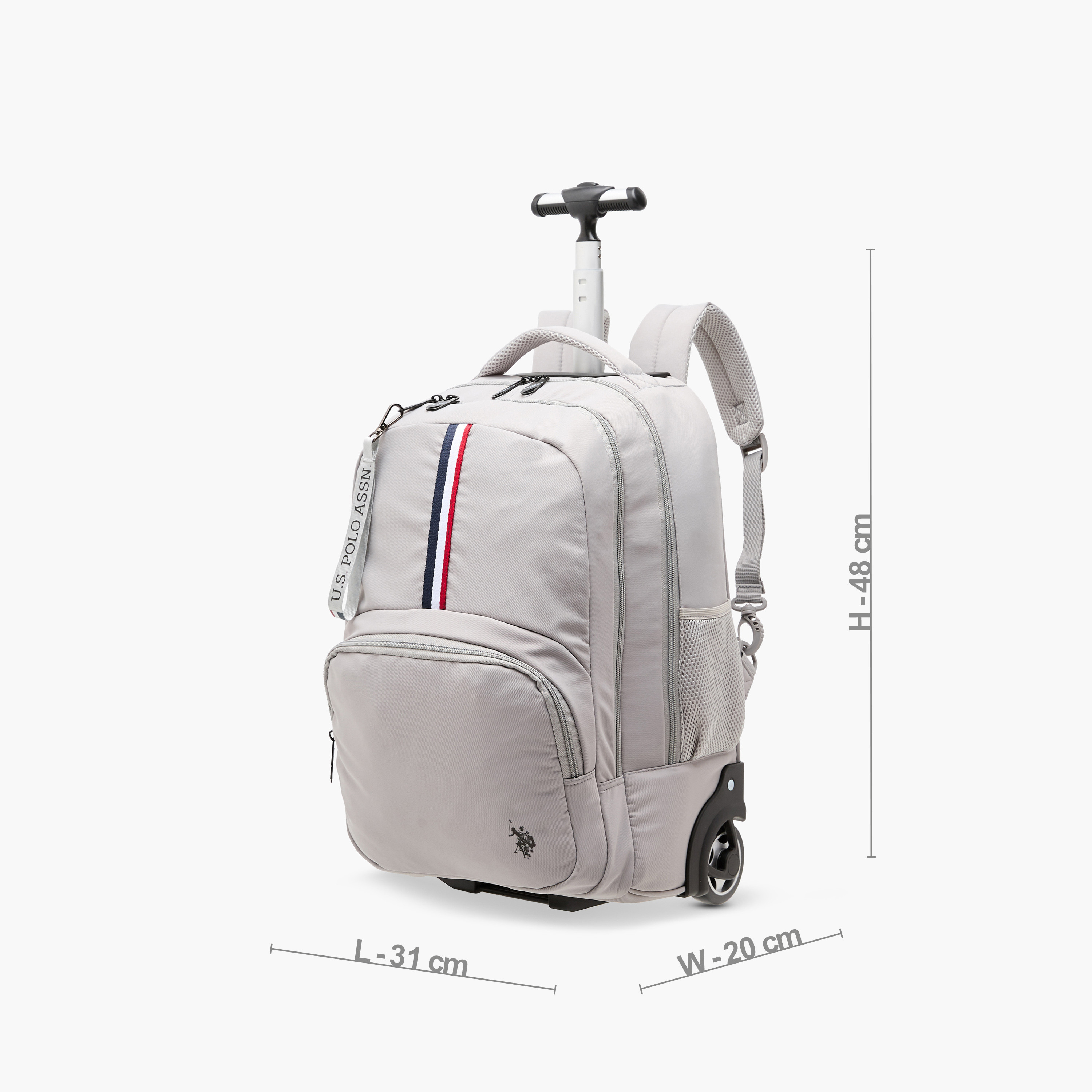 US POLO ASSN. Solid Trolley Bag for Kids 8-13 Years with Front Pocket – 18 inches-school-bagsandbackpacks-trolleybags-image-2