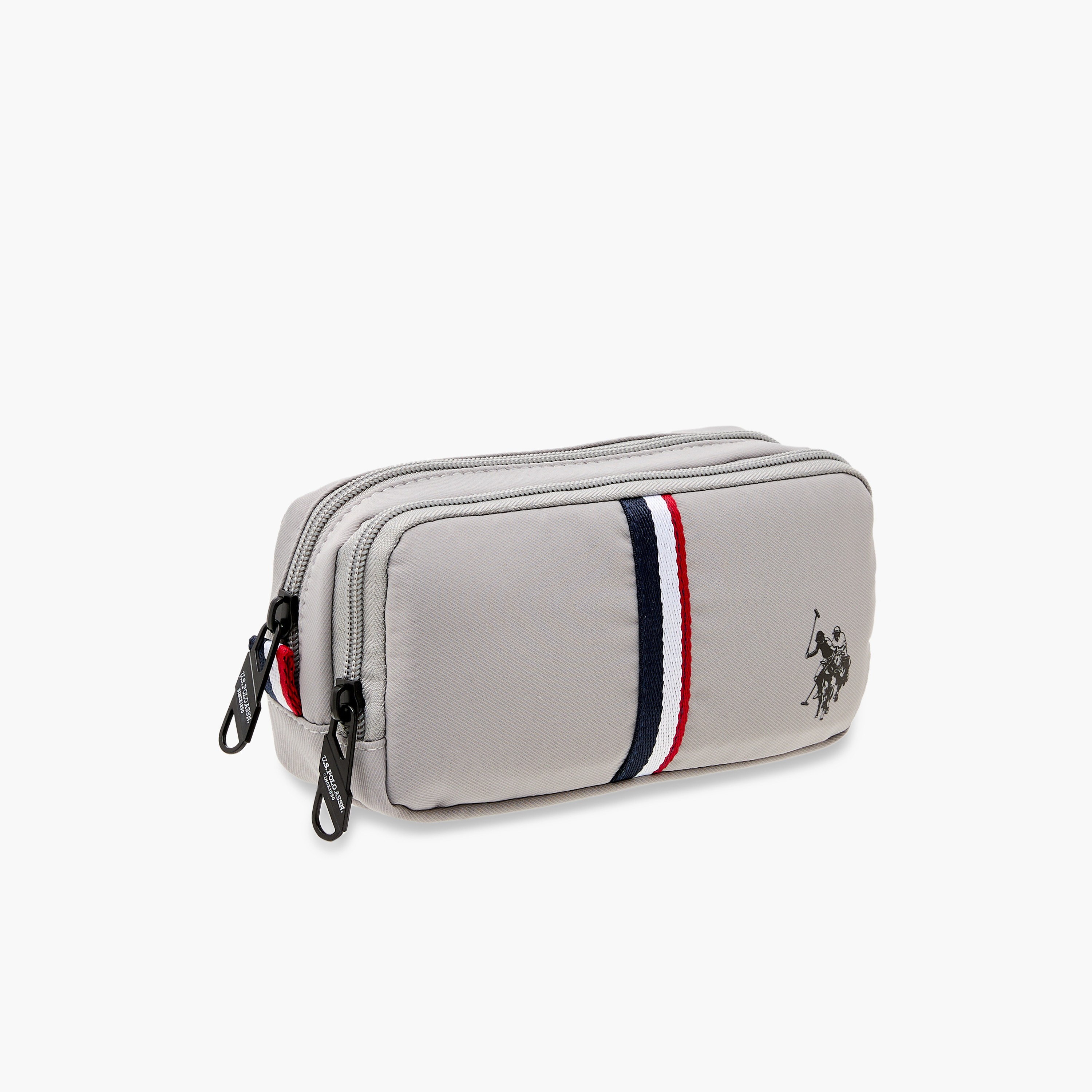 US POLO ASSN. Logo Print Pencil Pouch with Zip Closure-school-stationery-pencilcases-image-2
