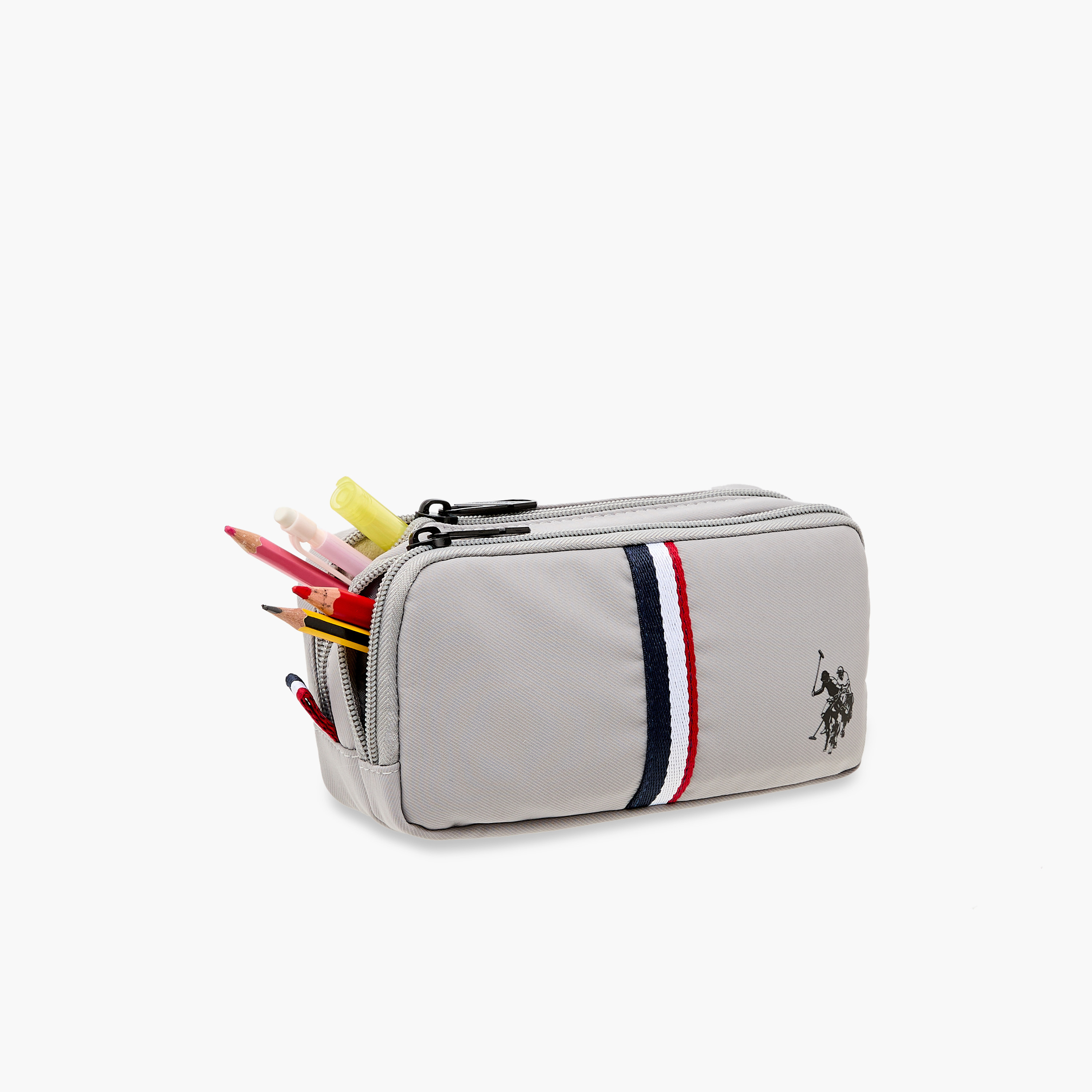US POLO ASSN. Logo Print Pencil Pouch with Zip Closure-school-stationery-pencilcases-image-6