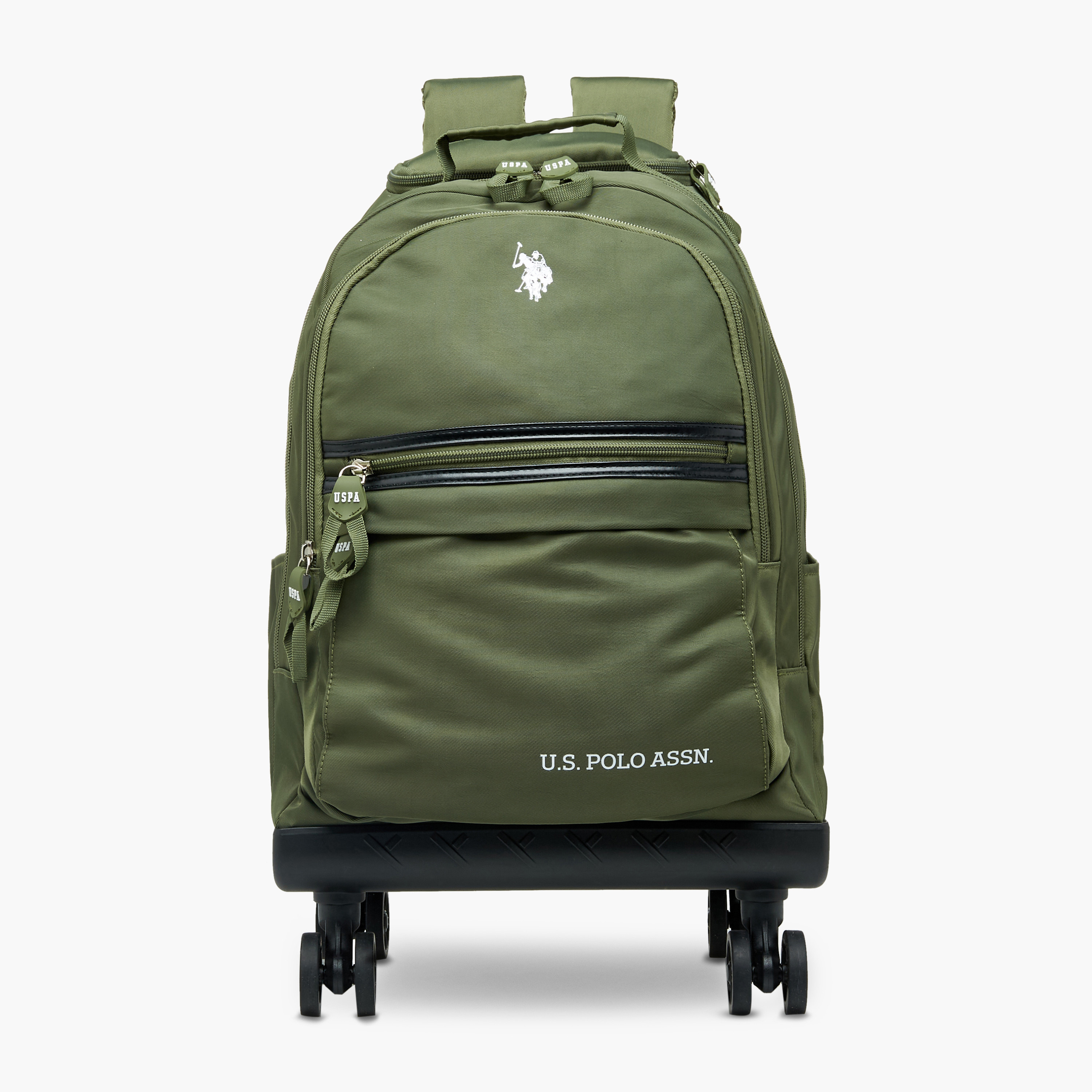 US POLO ASSN. Solid Trolley Bag for Kids 8-13 Years with Front Pocket – 18 inches-school-bagsandbackpacks-trolleybags-image-1