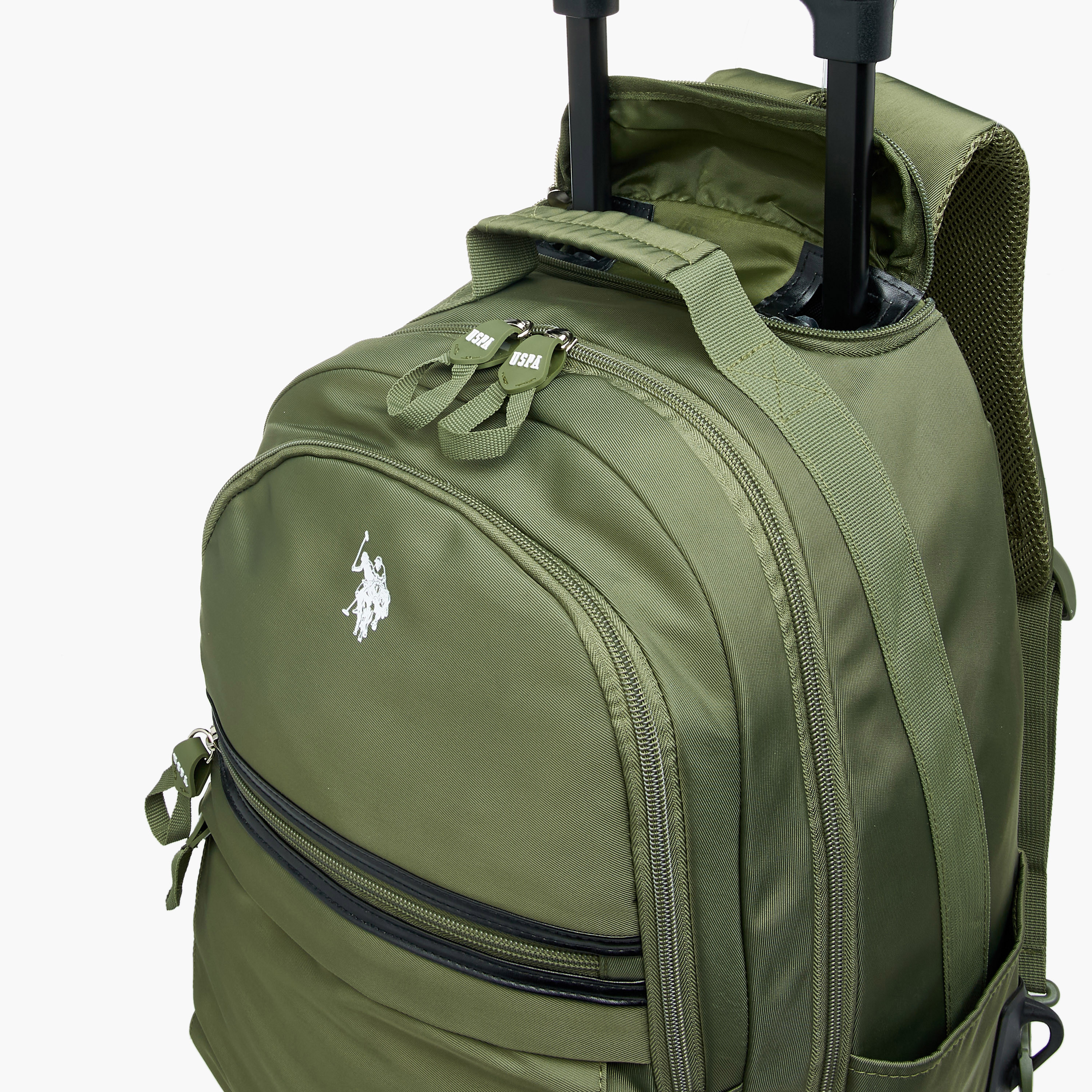 US POLO ASSN. Solid Trolley Bag for Kids 8-13 Years with Front Pocket – 18 inches-school-bagsandbackpacks-trolleybags-image-9