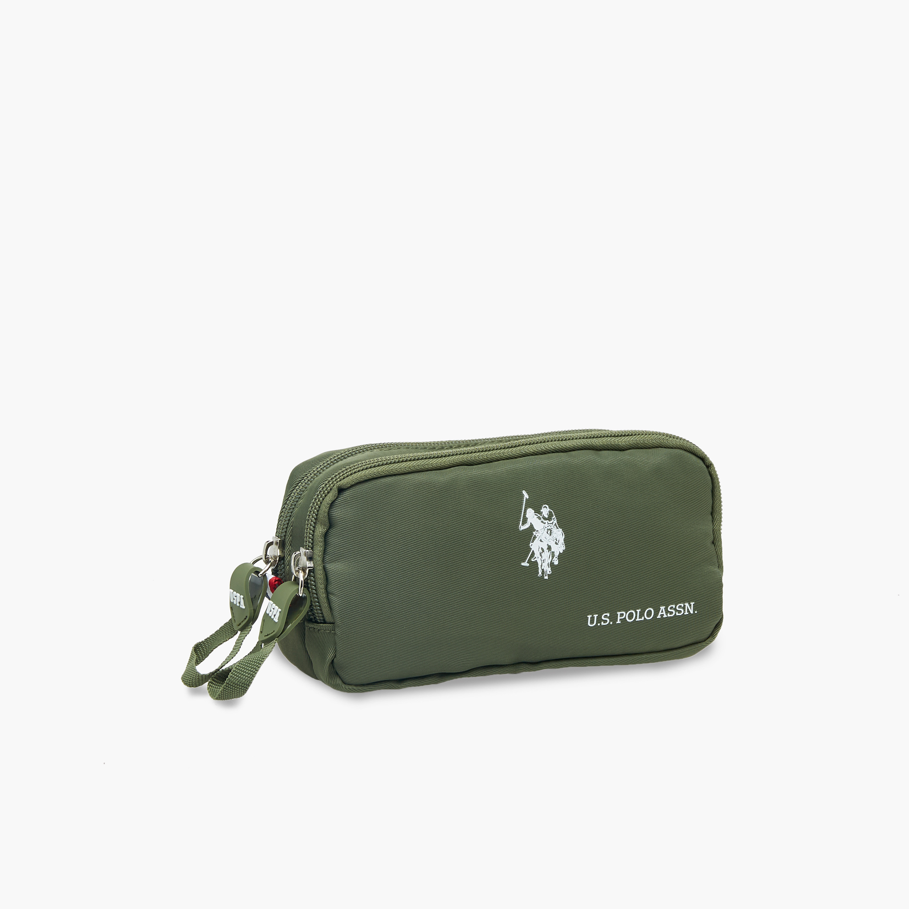 US POLO ASSN. Logo Print Pencil Pouch with Zip Closure-school-stationery-pencilcases-image-2