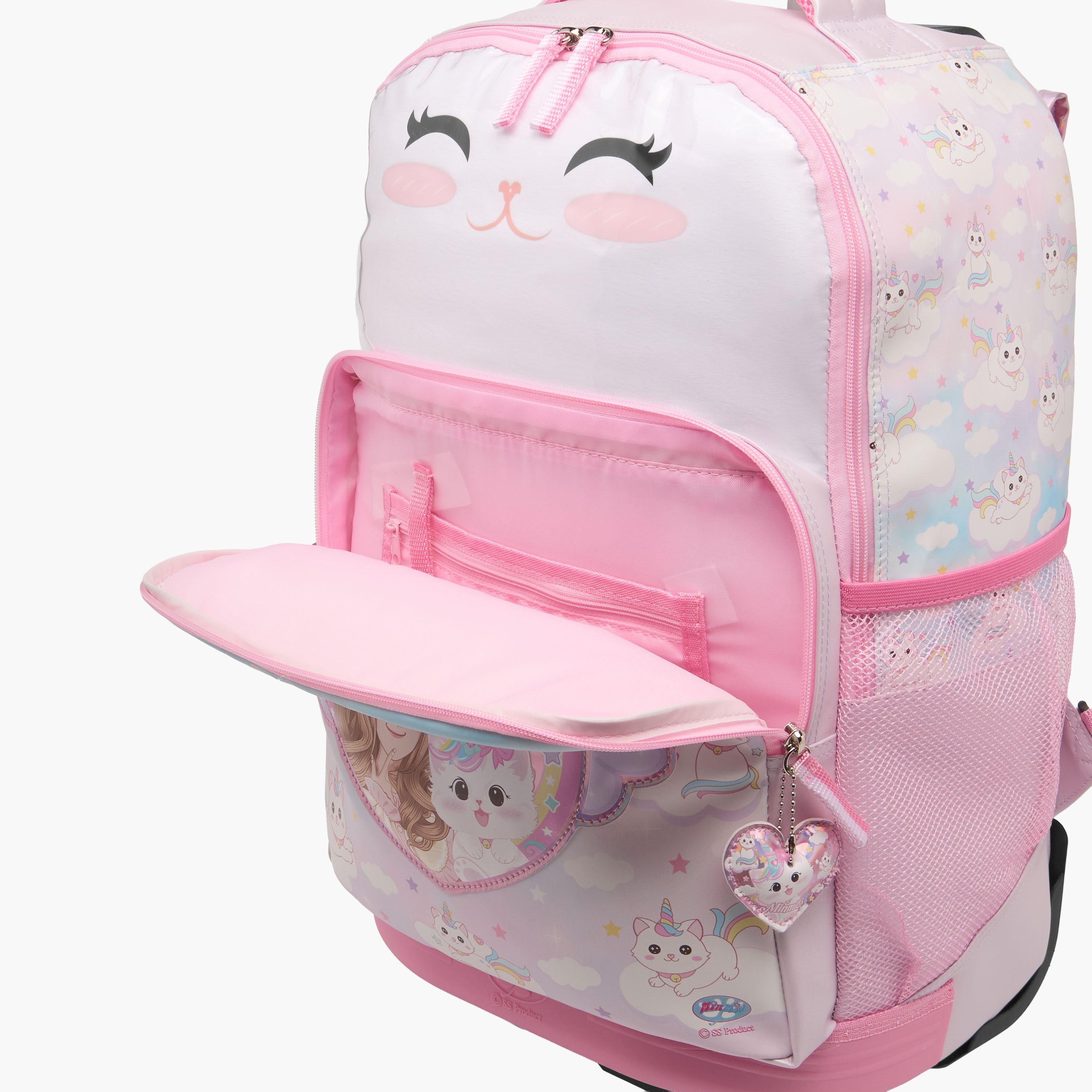 Minmie Cats Trolley Bag for Girls 5-8 Years with Retractable Handle – 18 inches-school-bagsandbackpacks-trolleybags-image-12