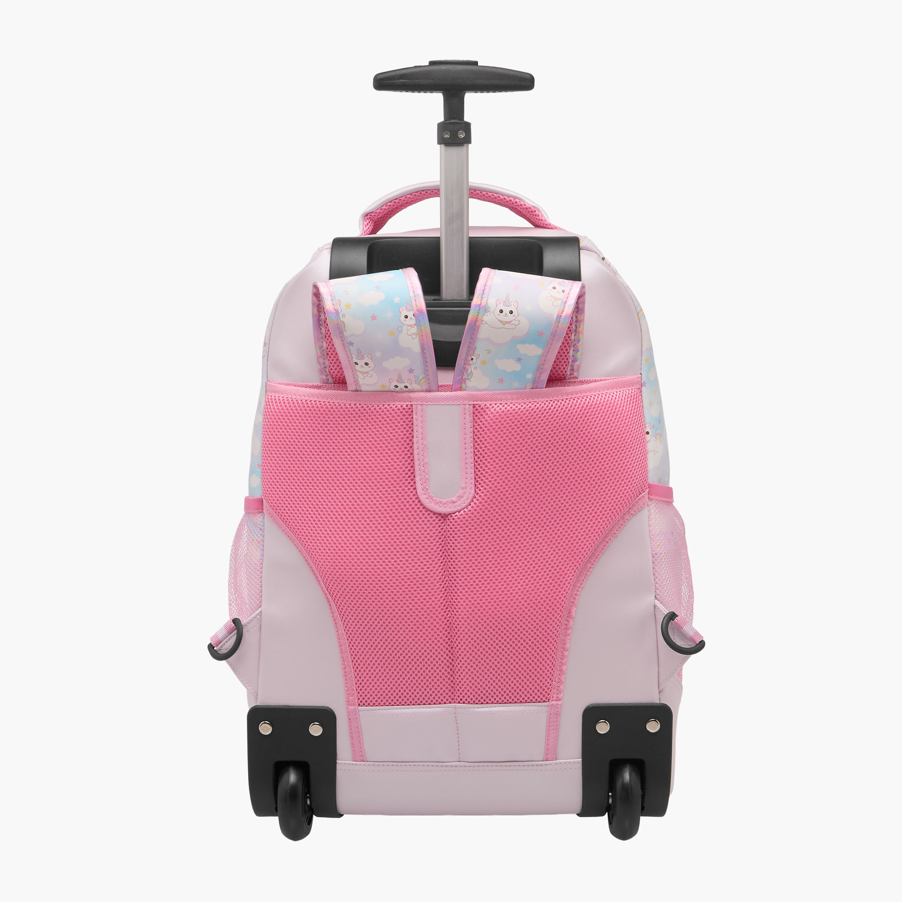 Minmie Cats Trolley Bag for Girls 5-8 Years with Retractable Handle – 18 inches-school-bagsandbackpacks-trolleybags-image-4