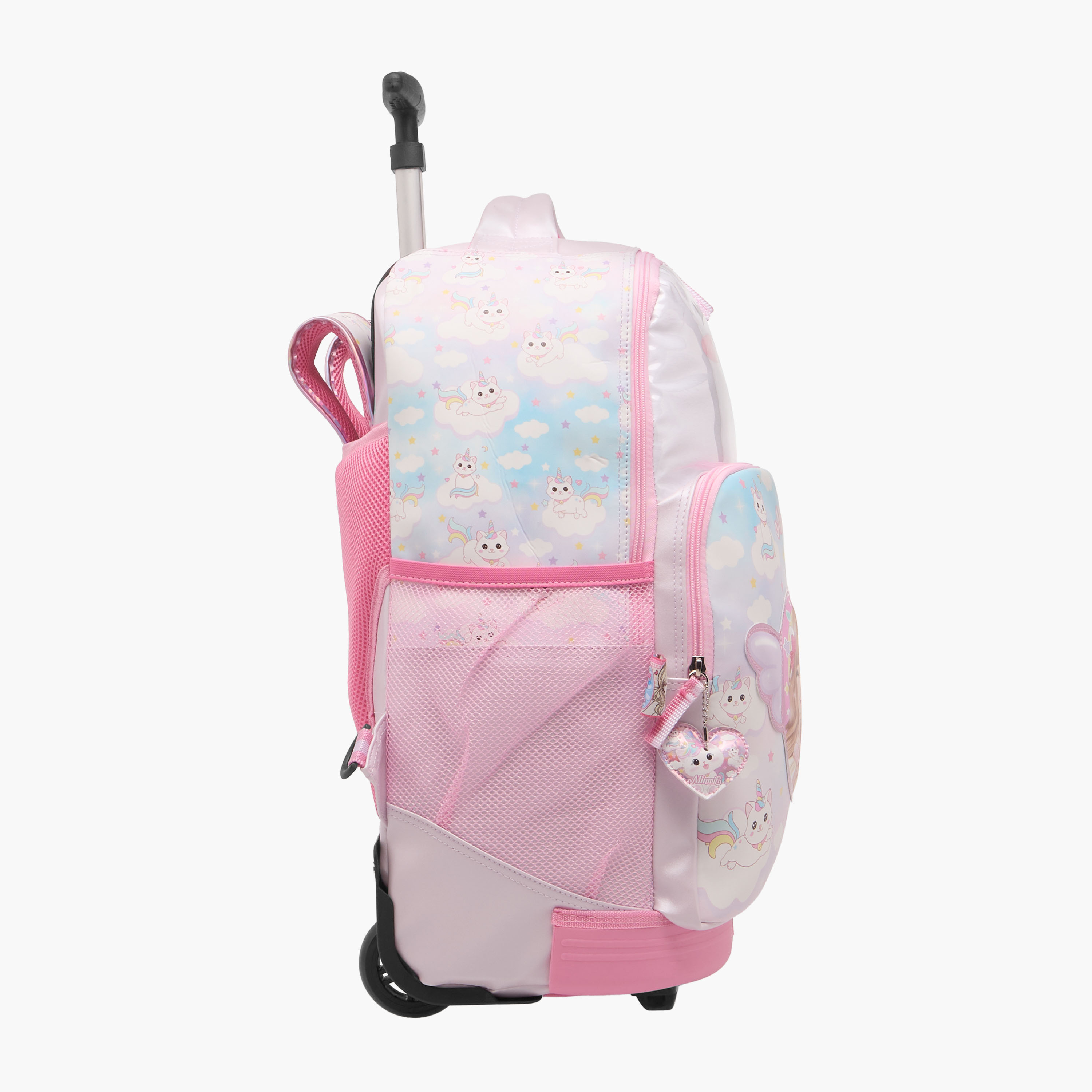 Minmie Cats Trolley Bag for Girls 5-8 Years with Retractable Handle – 18 inches-school-bagsandbackpacks-trolleybags-image-5