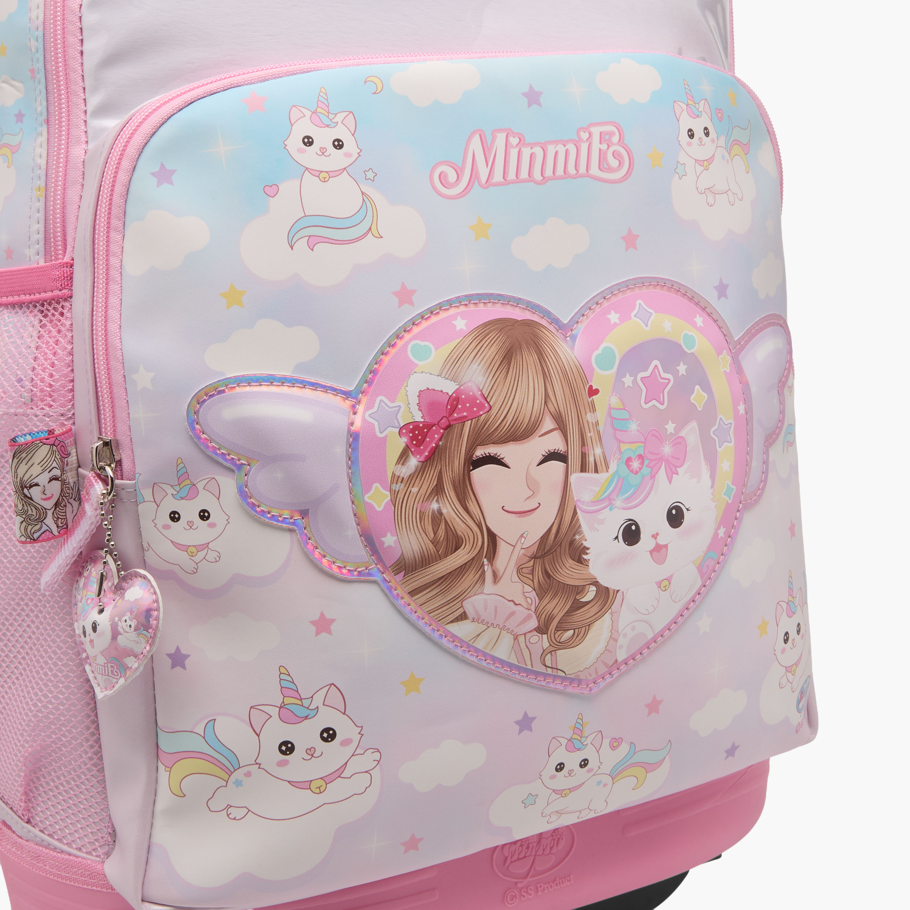 Minmie Cats Trolley Bag for Girls 5-8 Years with Retractable Handle – 18 inches-school-bagsandbackpacks-trolleybags-image-7