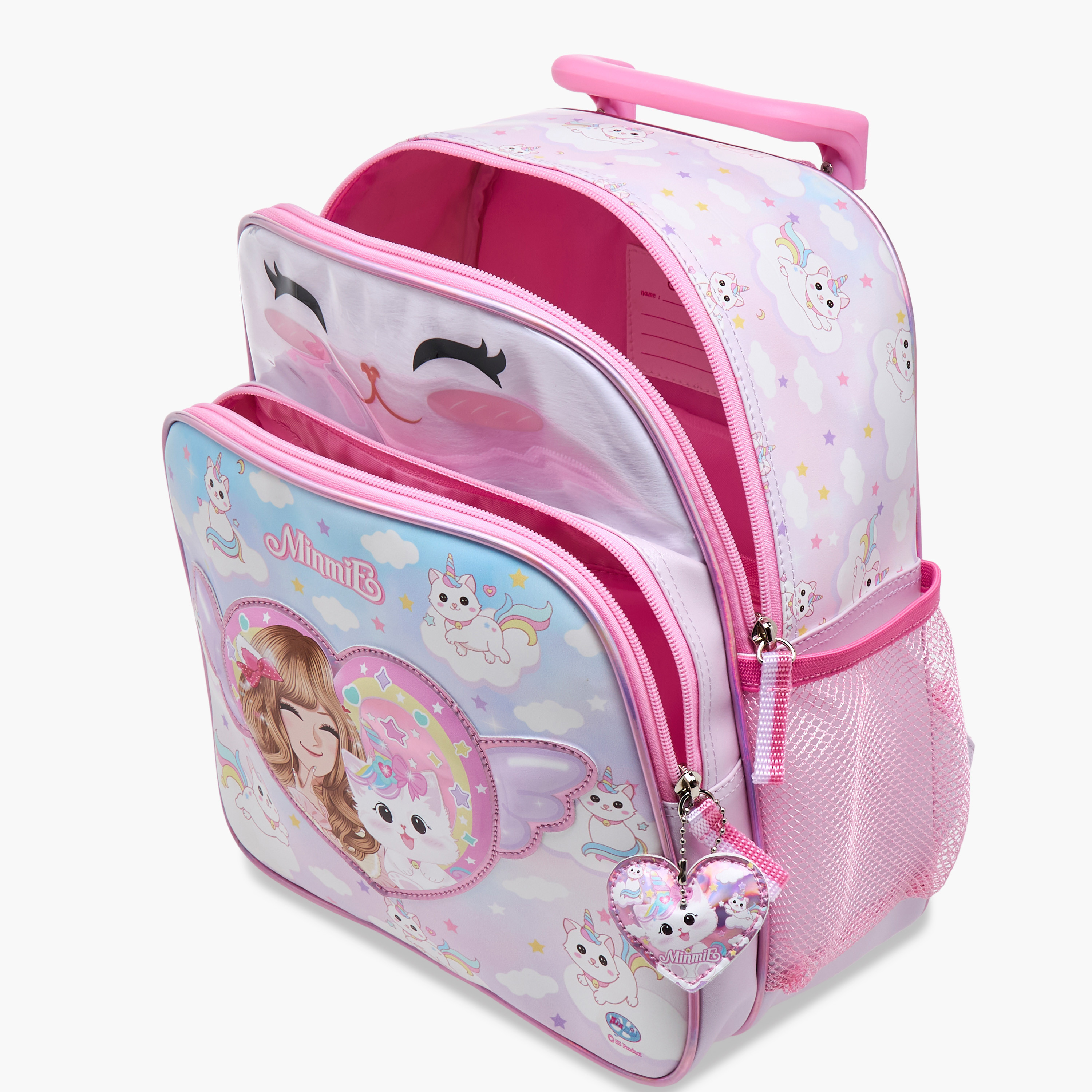 Minmie Cats Trolley Bag for Girls 5-8 Years with Retractable Handle – 12 inches-school-bagsandbackpacks-trolleybags-image-12