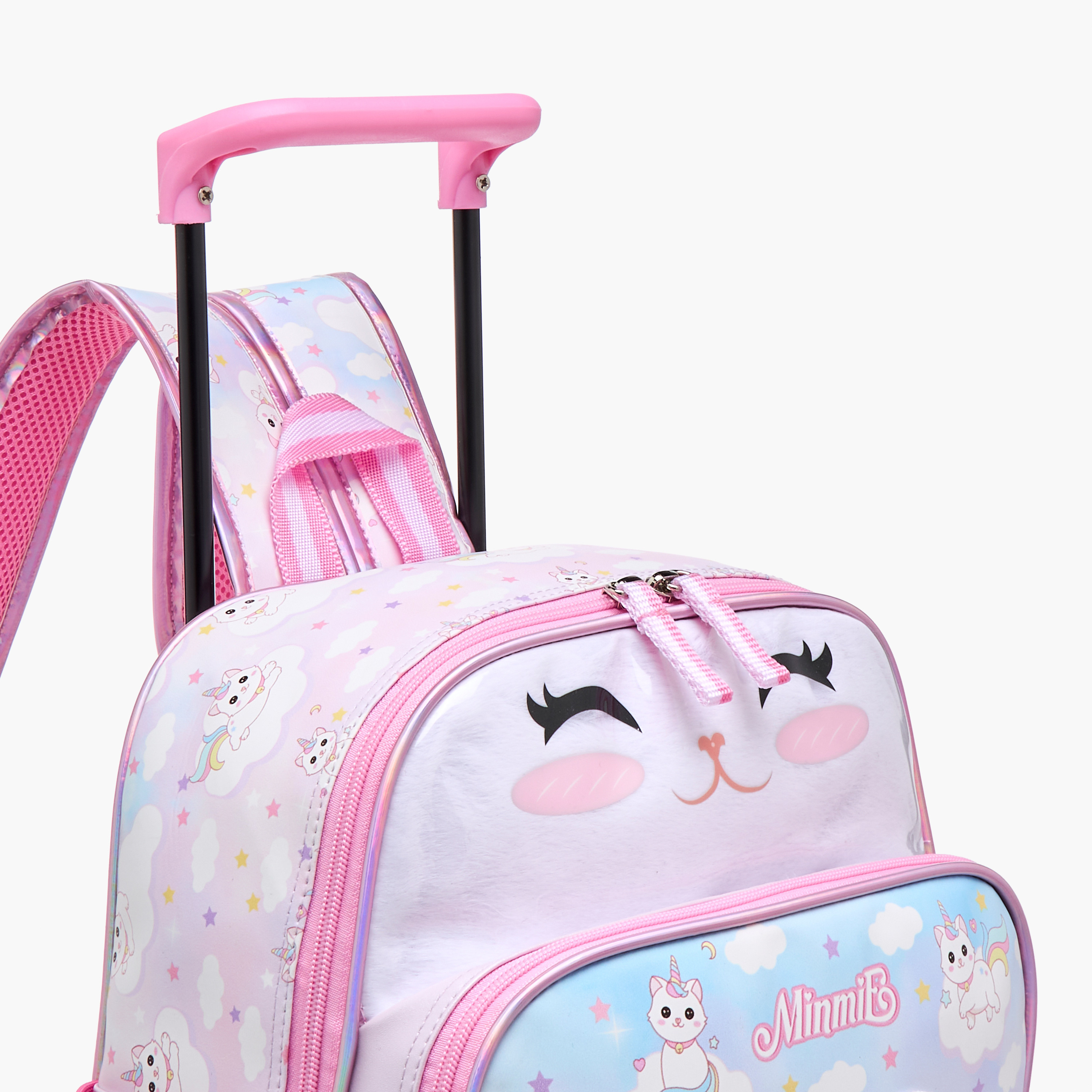 Minmie Cats Trolley Bag for Girls 5-8 Years with Retractable Handle – 12 inches-school-bagsandbackpacks-trolleybags-image-8