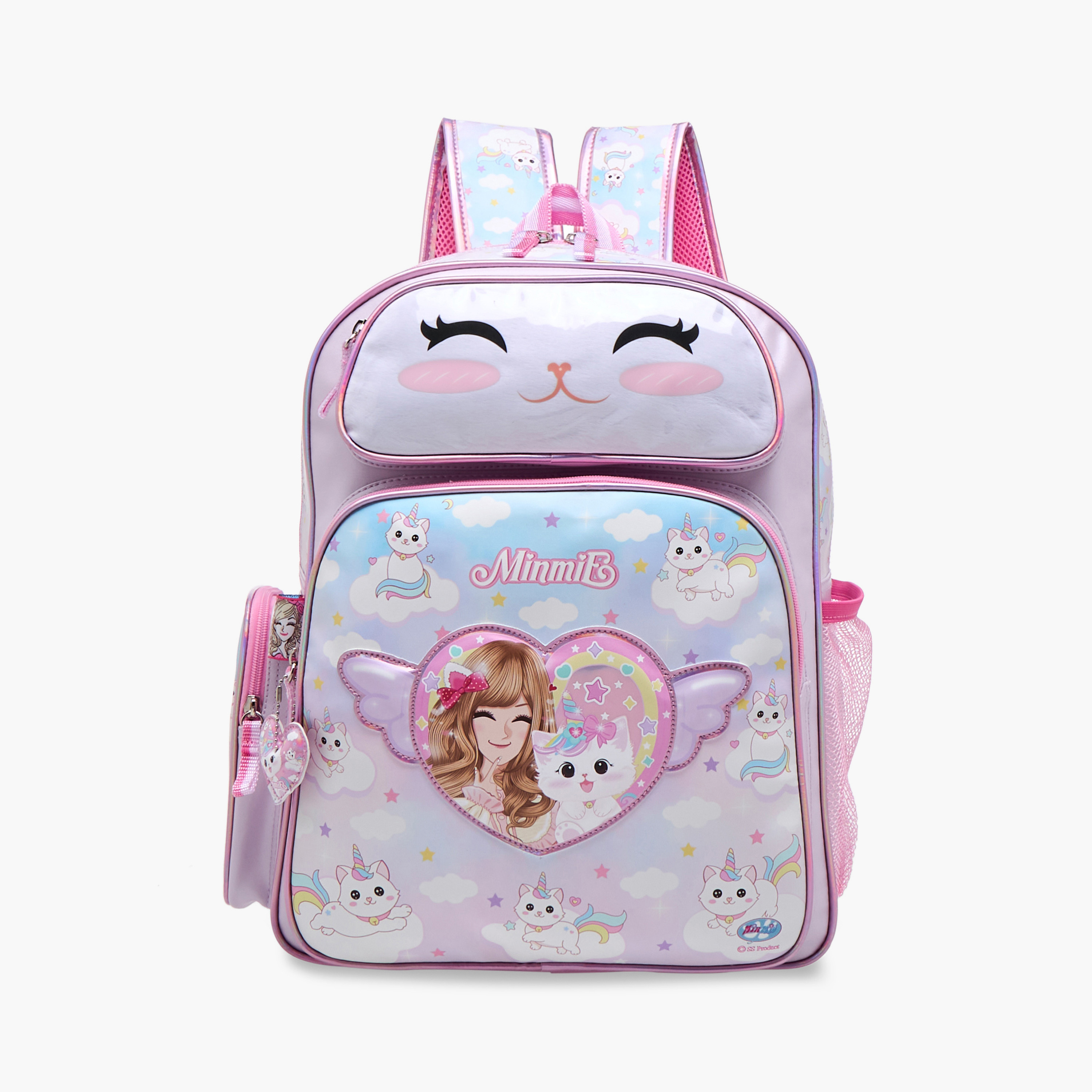 Minmie Caticorn Print 16-inch Backpack with Adjustable Shoulder Straps - 31x13x40 cms-promo_LS20_OMN-image-1