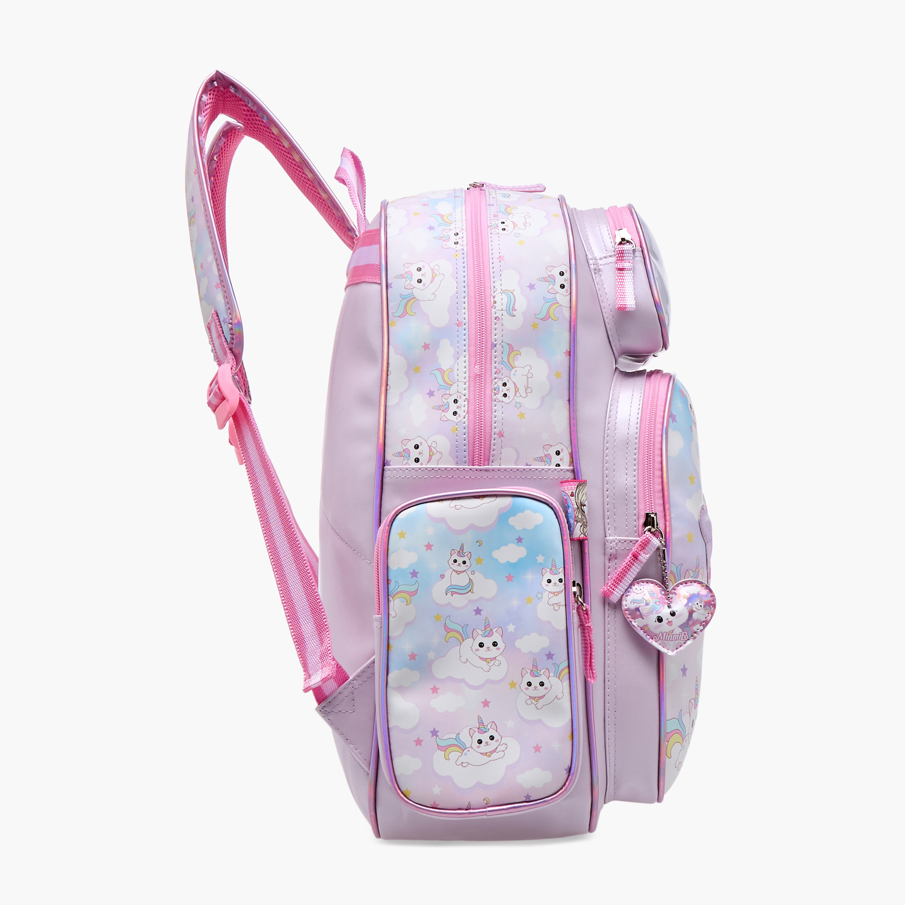 Minmie Caticorn Print 16-inch Backpack with Adjustable Shoulder Straps - 31x13x40 cms-promo_LS20_OMN-image-3