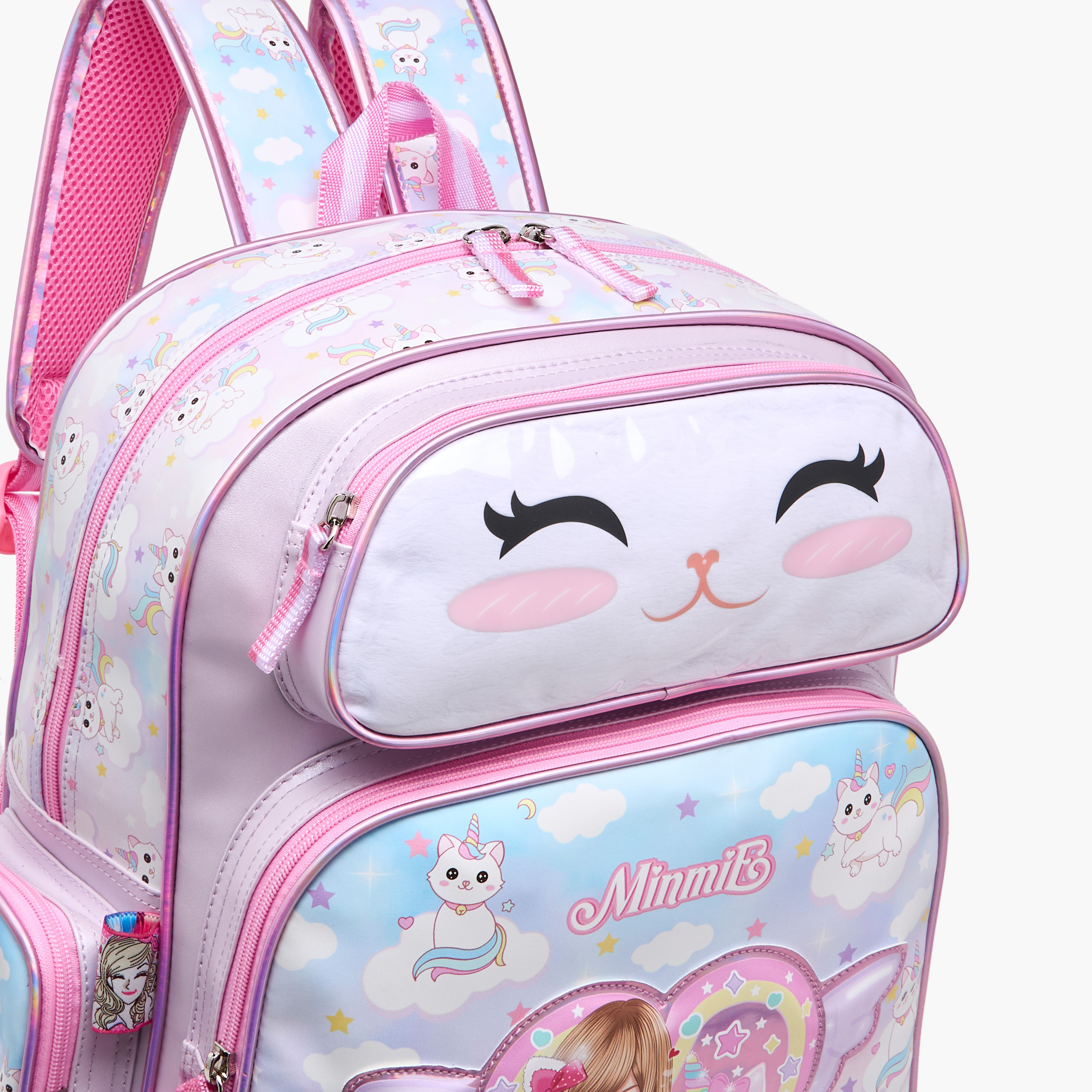 Minmie Caticorn Print 16-inch Backpack with Adjustable Shoulder Straps - 31x13x40 cms-promo_LS20_OMN-image-7