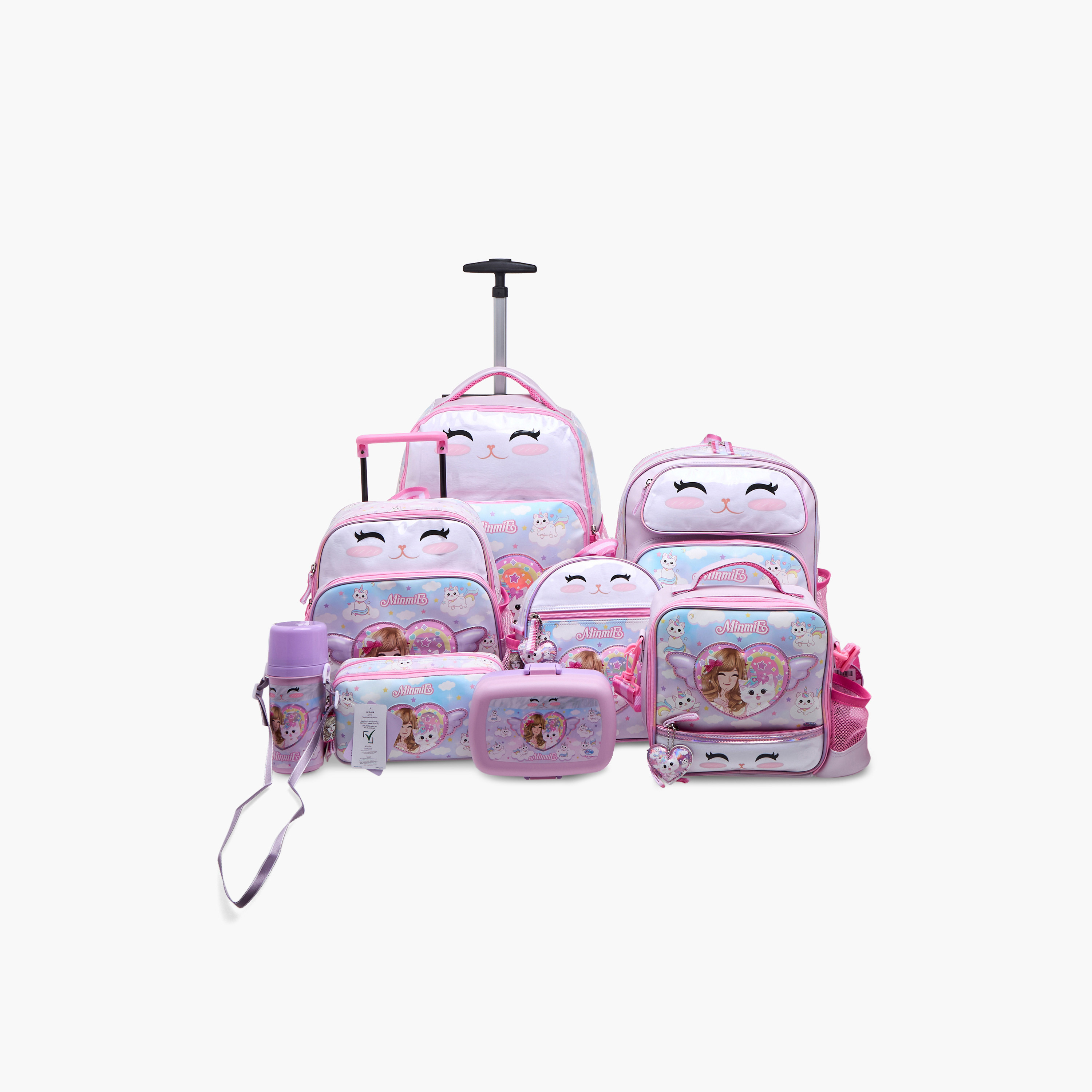 Minmie Caticon Print Lunch Bag with Handle and Zip Closure-school-lunchessentials-lunchbags-image-9