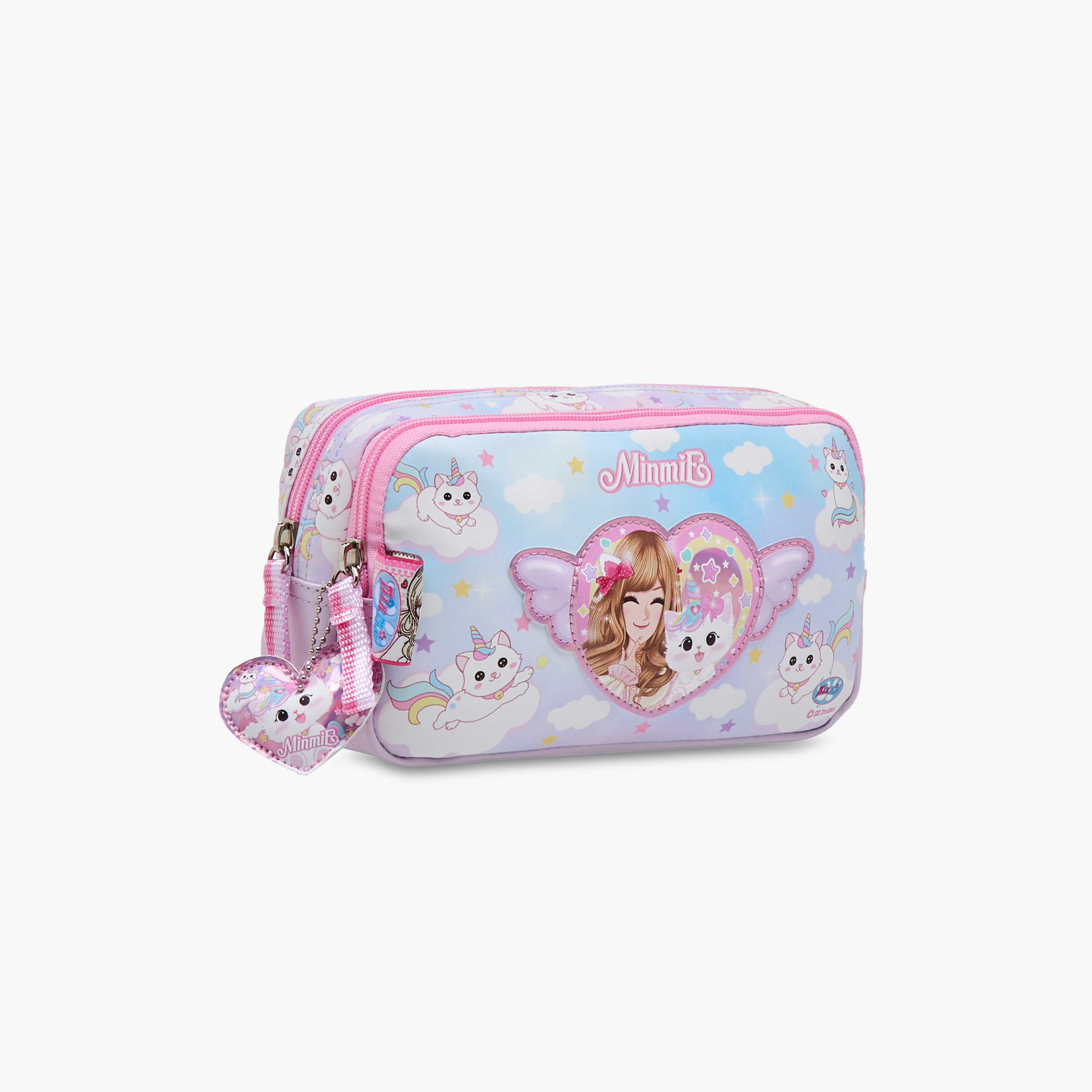 Minmie Caticorn Print Pencil Pouch with Zip Closure-school-stationery-pencilcases-image-2