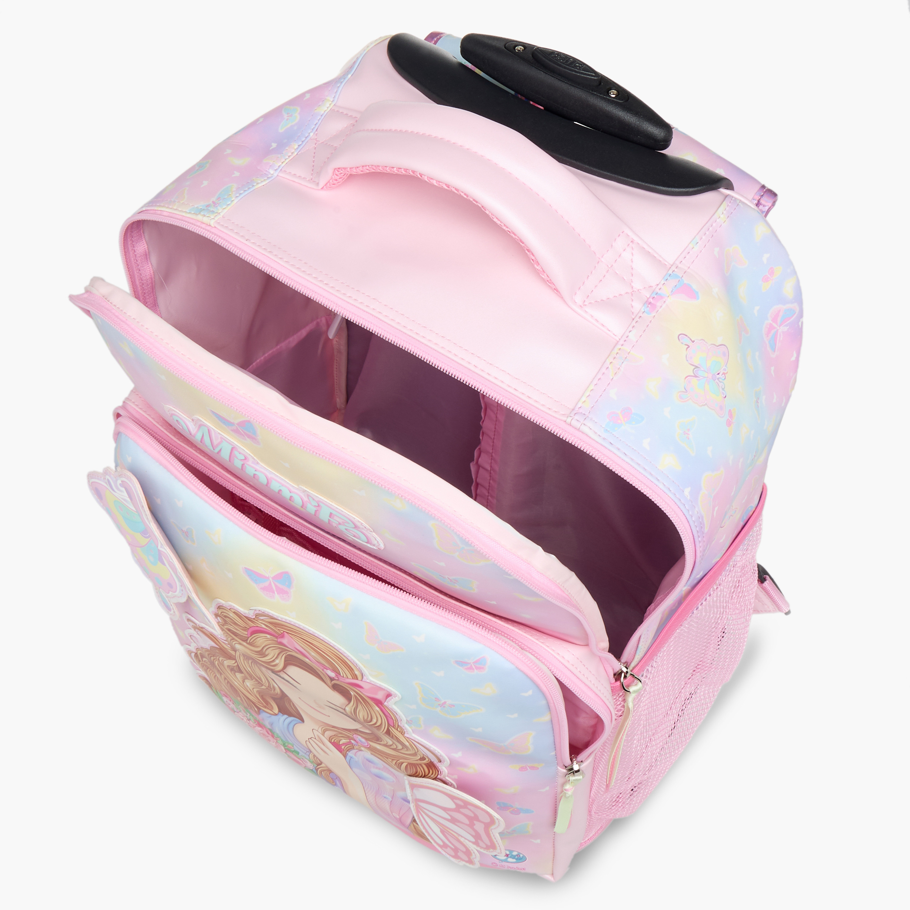 Minmie Butterfly Trolley Bag for Girls 5-8 Years with Retractable Handle – 18 inches-school-bagsandbackpacks-trolleybags-image-14